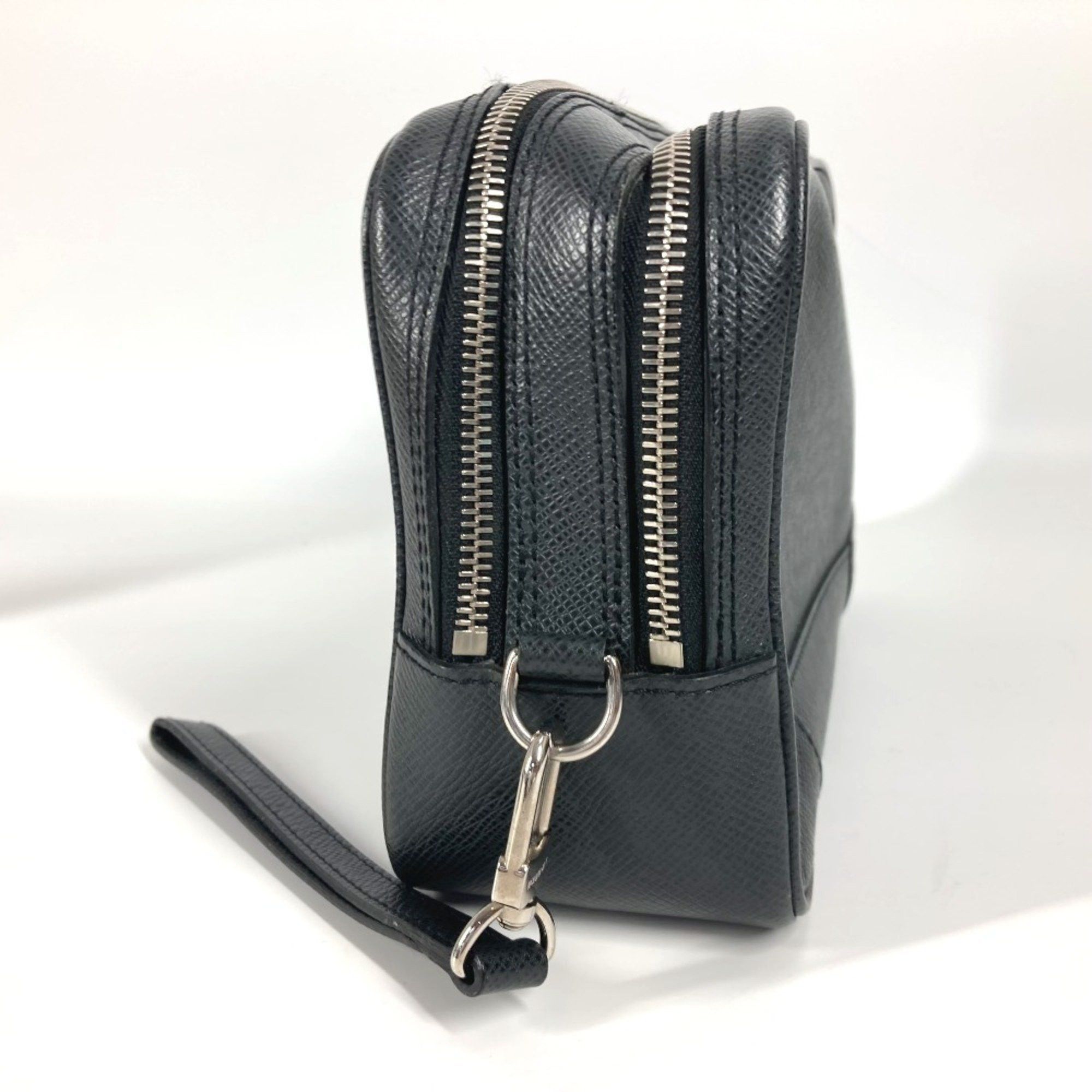 Louis Vuitton LOUIS VUITTON M31142 Taiga Pavel Bag Pouch Clutch with Strap Second Leather Men's Ardoise Black Size ONE SIZE - 4 Thumbnail