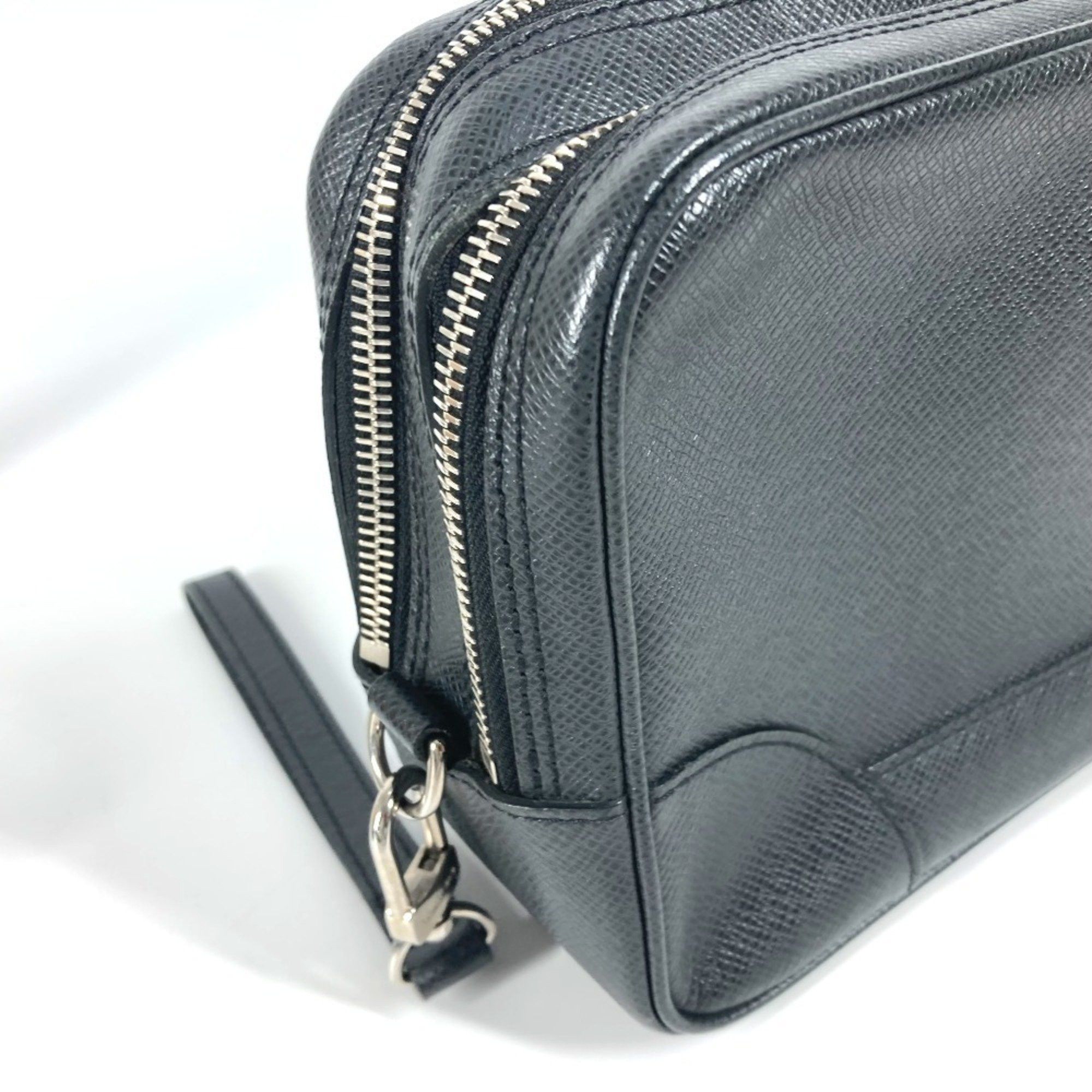 Louis Vuitton LOUIS VUITTON M31142 Taiga Pavel Bag Pouch Clutch with Strap Second Leather Men's Ardoise Black Size ONE SIZE - 5 Thumbnail