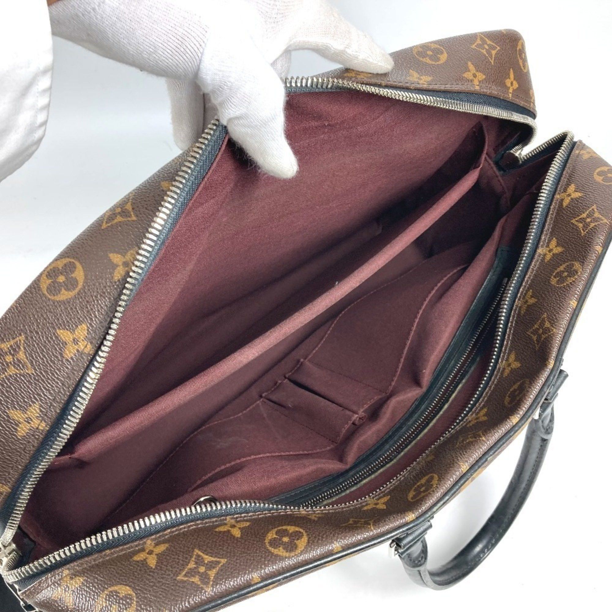 Louis Vuitton LOUIS VUITTON M40224 Monogram Macassar Porte Document Voyage GM PDV 2WAY Bag Shoulder Business Canvas Men's Brown Size ONE SIZE - 13 Thumbnail