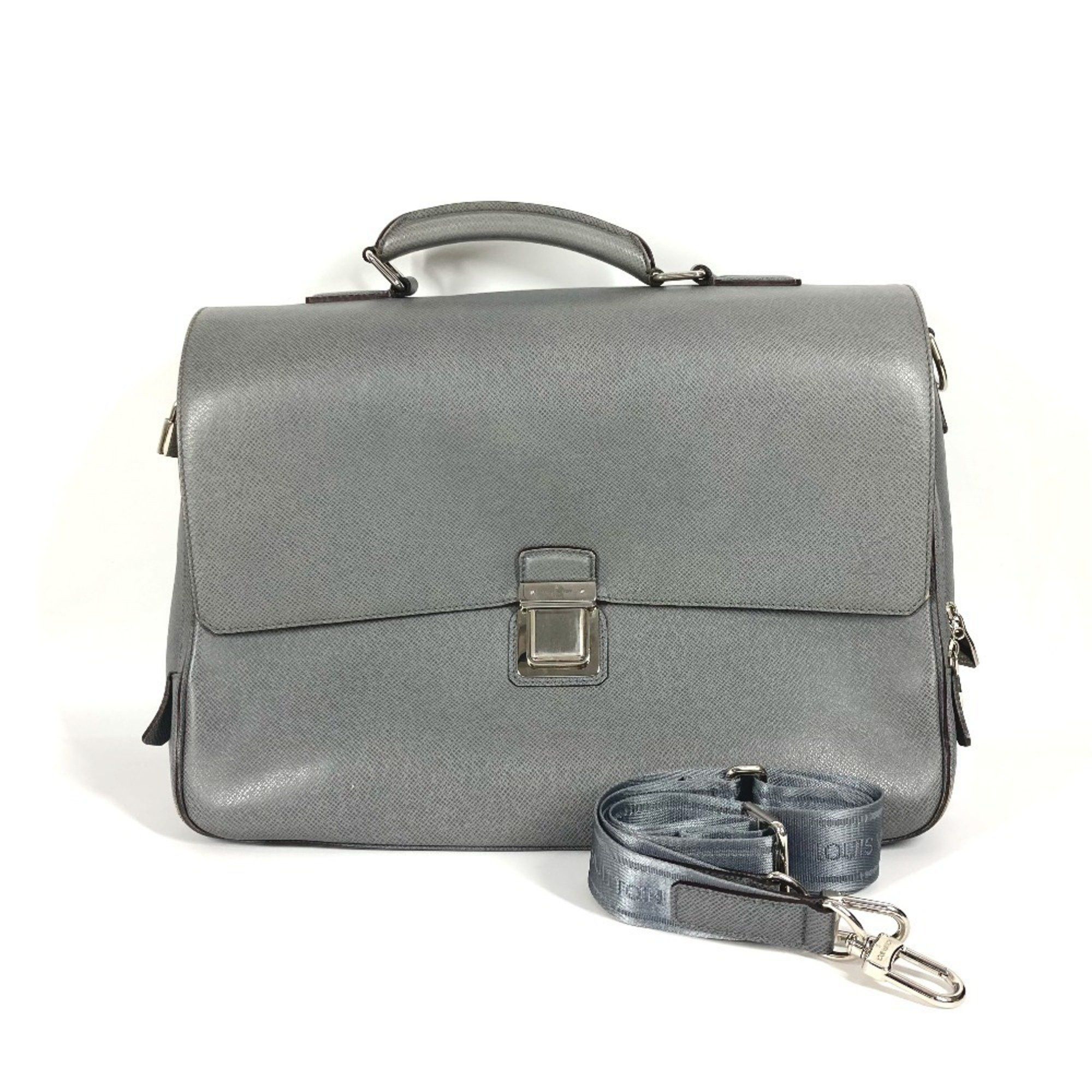 Louis Vuitton LOUIS VUITTON M32638 Taiga Vasili GM 2WAY bag Shoulder Handbag Crossbody Business leather Men's Glacier Gray Size ONE SIZE - 5 Thumbnail