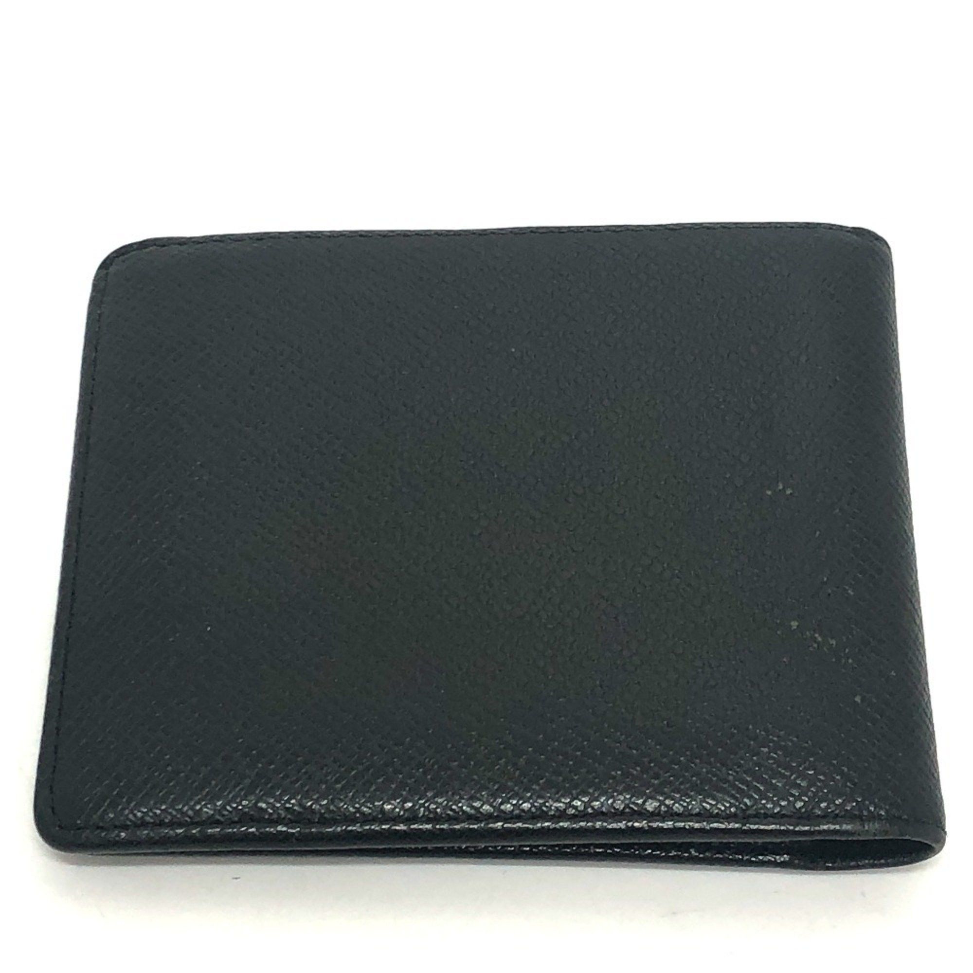 Louis Vuitton LOUIS VUITTON M30462 Porte-Vieux Carte Credit Wallet Mini Bi-fold Taiga Leather Men's Ardoise Black Size ONE SIZE - 2 Thumbnail