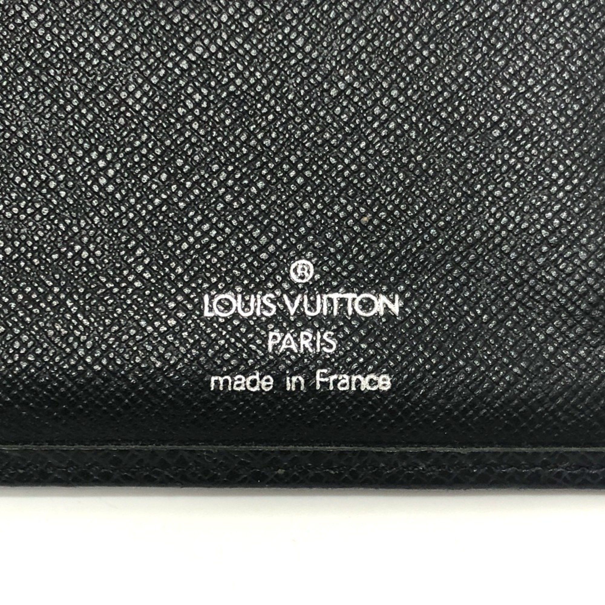 Louis Vuitton LOUIS VUITTON M30462 Porte-Vieux Carte Credit Wallet Mini Bi-fold Taiga Leather Men's Ardoise Black Size ONE SIZE - 8 Thumbnail