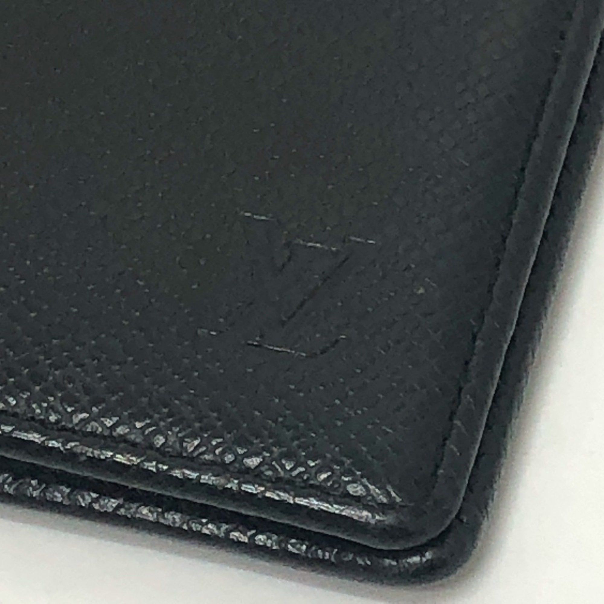 Louis Vuitton LOUIS VUITTON M30462 Porte-Vieux Carte Credit Wallet Mini Bi-fold Taiga Leather Men's Ardoise Black Size ONE SIZE - 6 Thumbnail