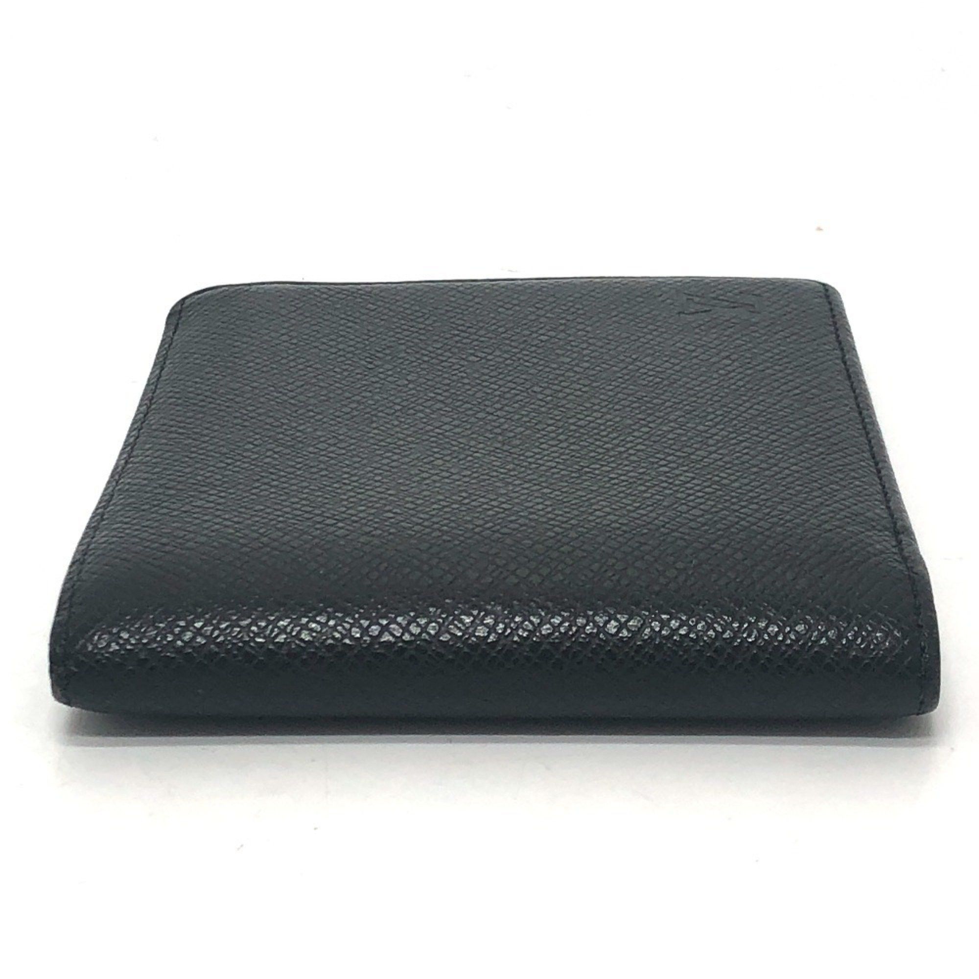 Louis Vuitton LOUIS VUITTON M30462 Porte-Vieux Carte Credit Wallet Mini Bi-fold Taiga Leather Men's Ardoise Black Size ONE SIZE - 5 Thumbnail