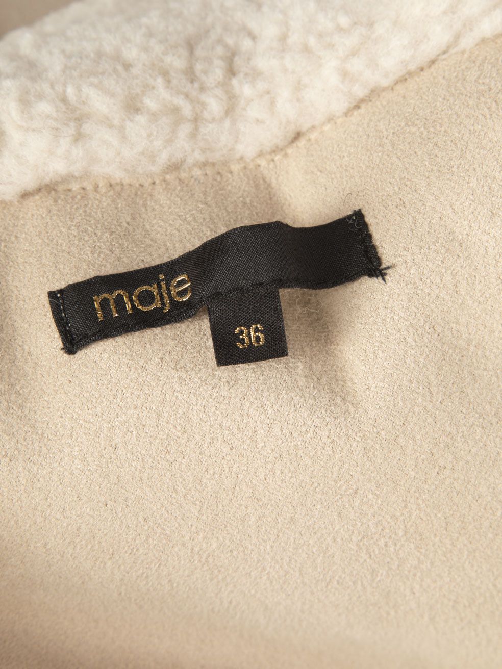Maje Ecru Teddy Oversized Jacket Size S / US 4 / IT 40 - 8 Thumbnail
