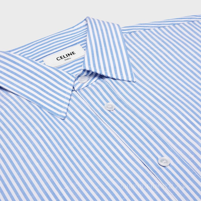 Celine loose shirt in striped cotton linen Size US XL / EU 56 / 4 - 3 Thumbnail
