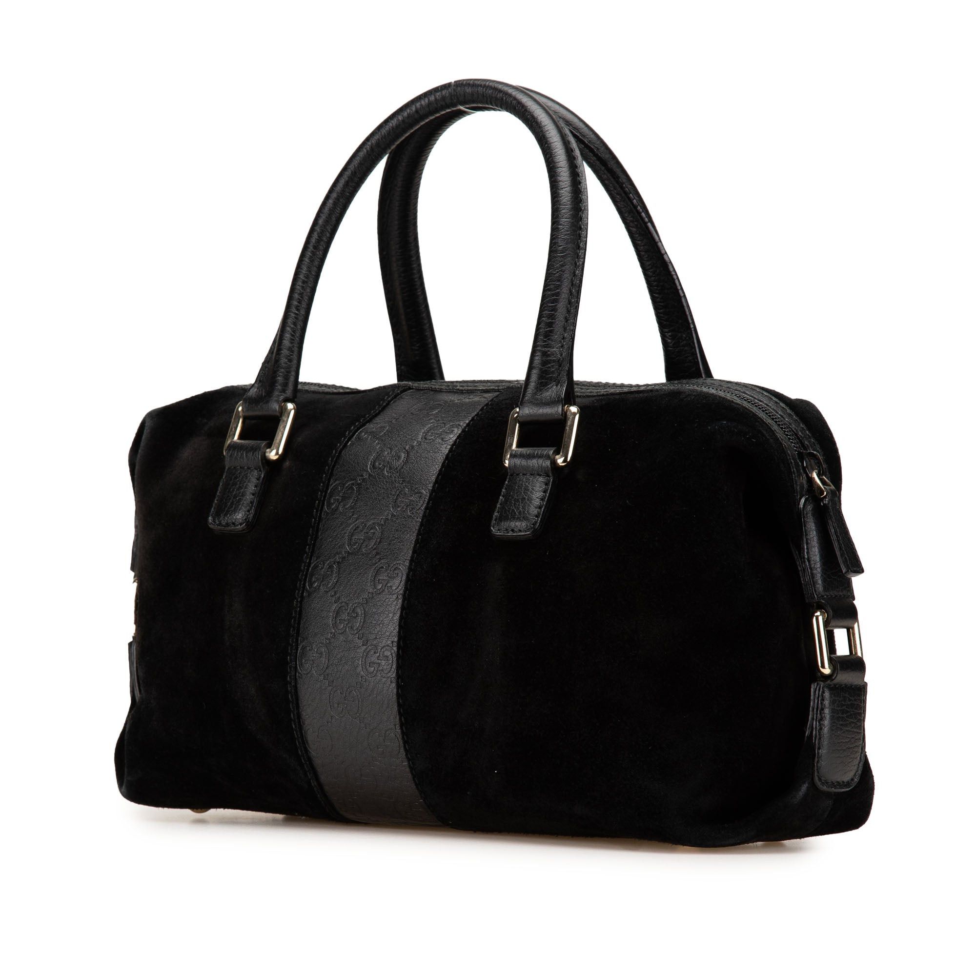 Gucci Gucci Guccissima Trimmed Suede Boston Bag Black Size ONE SIZE - 2 Thumbnail