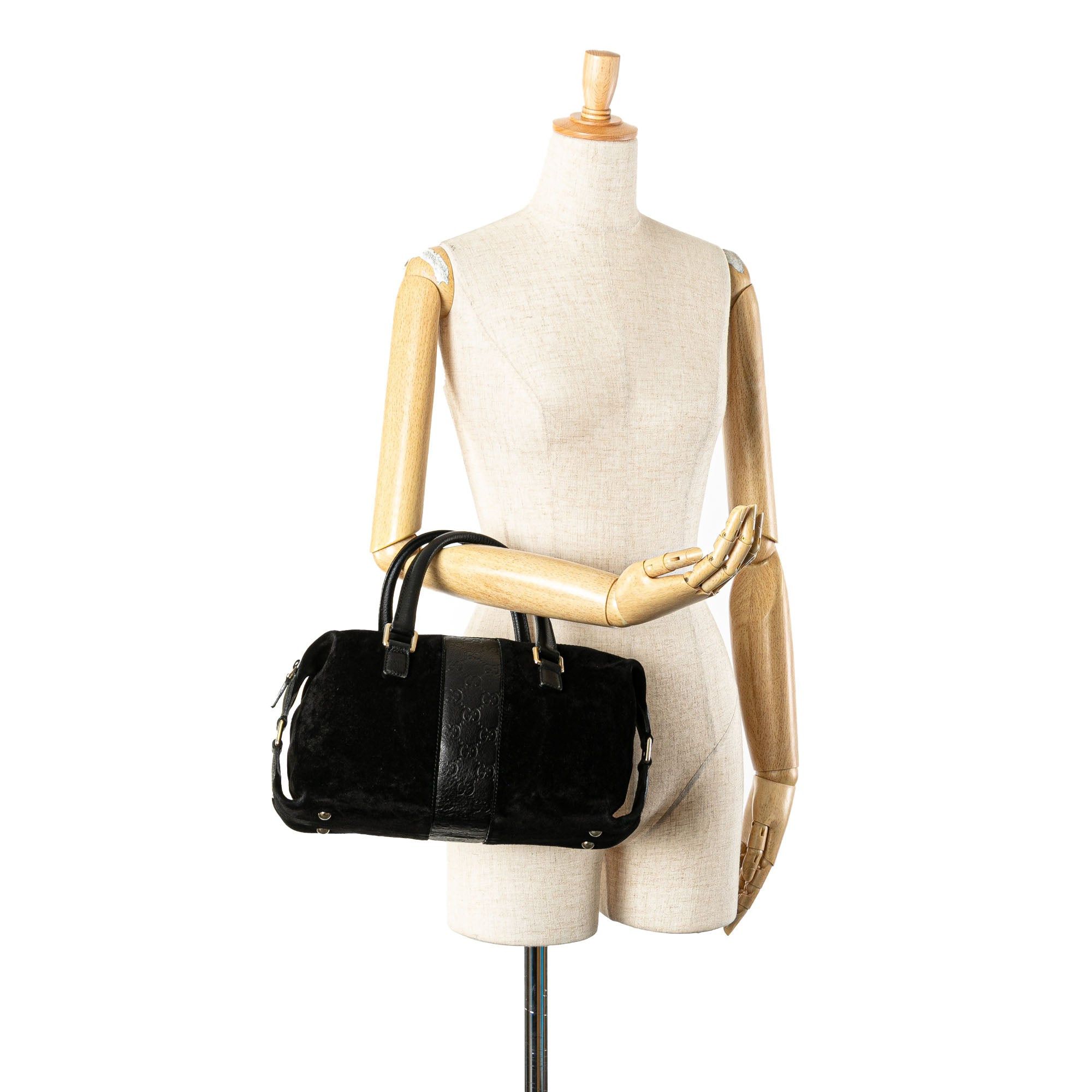 Gucci Gucci Guccissima Trimmed Suede Boston Bag Black Size ONE SIZE - 12 Thumbnail