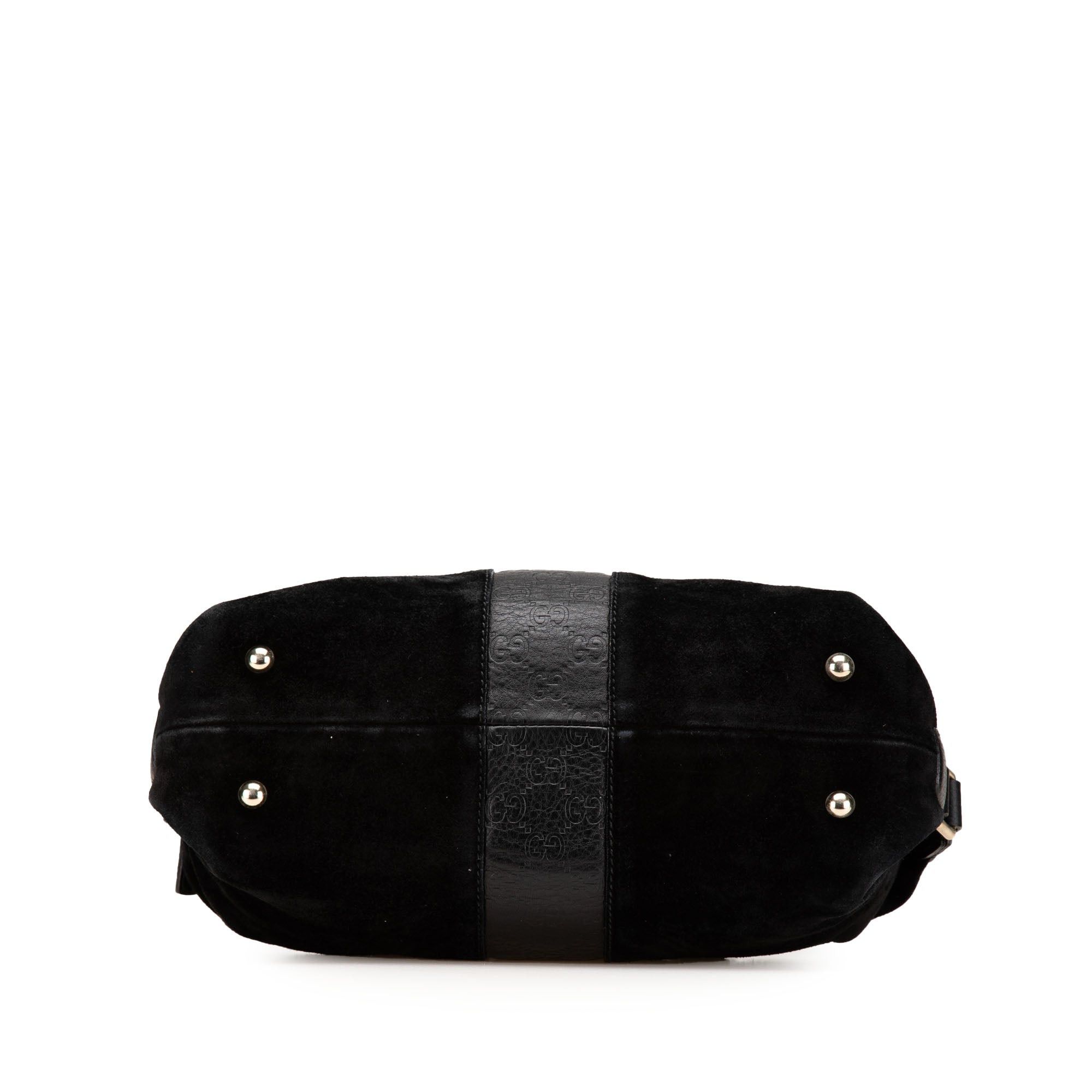 Gucci Gucci Guccissima Trimmed Suede Boston Bag Black Size ONE SIZE - 3 Thumbnail