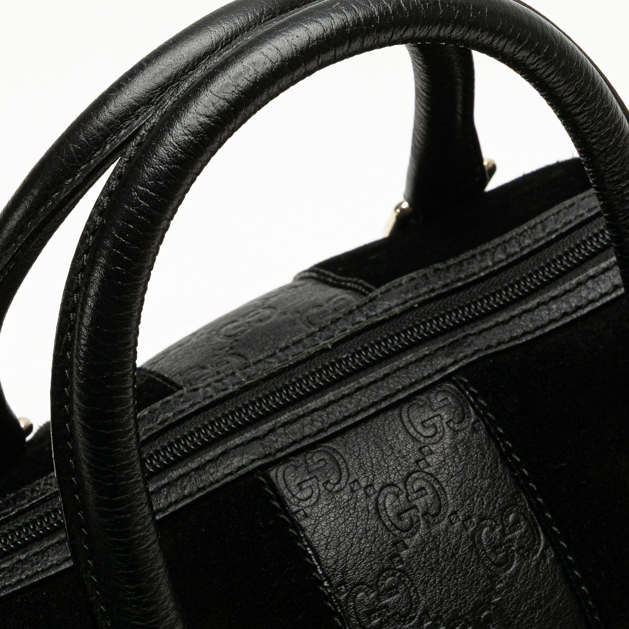 Gucci Gucci Guccissima Trimmed Suede Boston Bag Black Size ONE SIZE - 11 Thumbnail