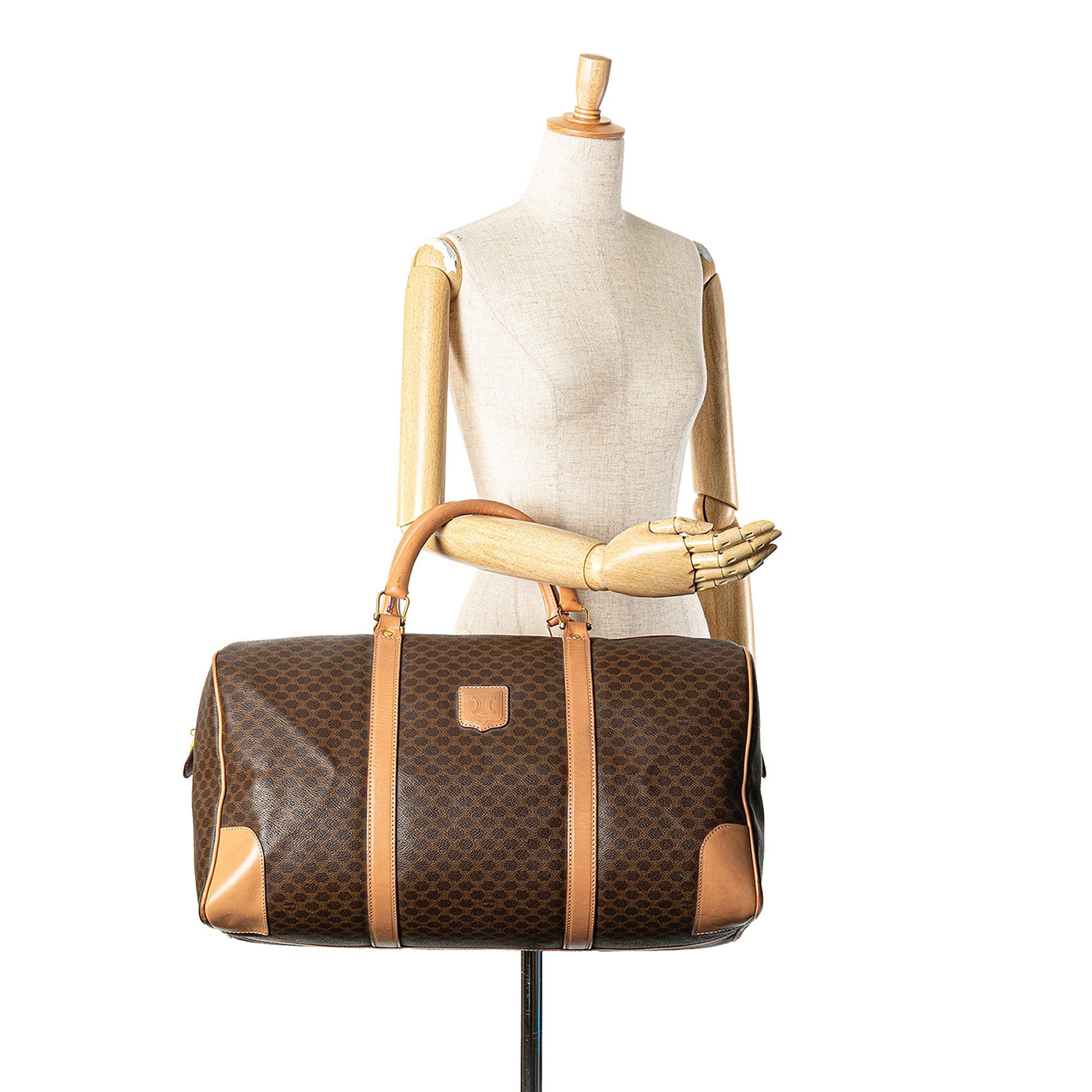 Celine Celine Macadam Coated Canvas Travel Bag Brown Size ONE SIZE - 13 Thumbnail