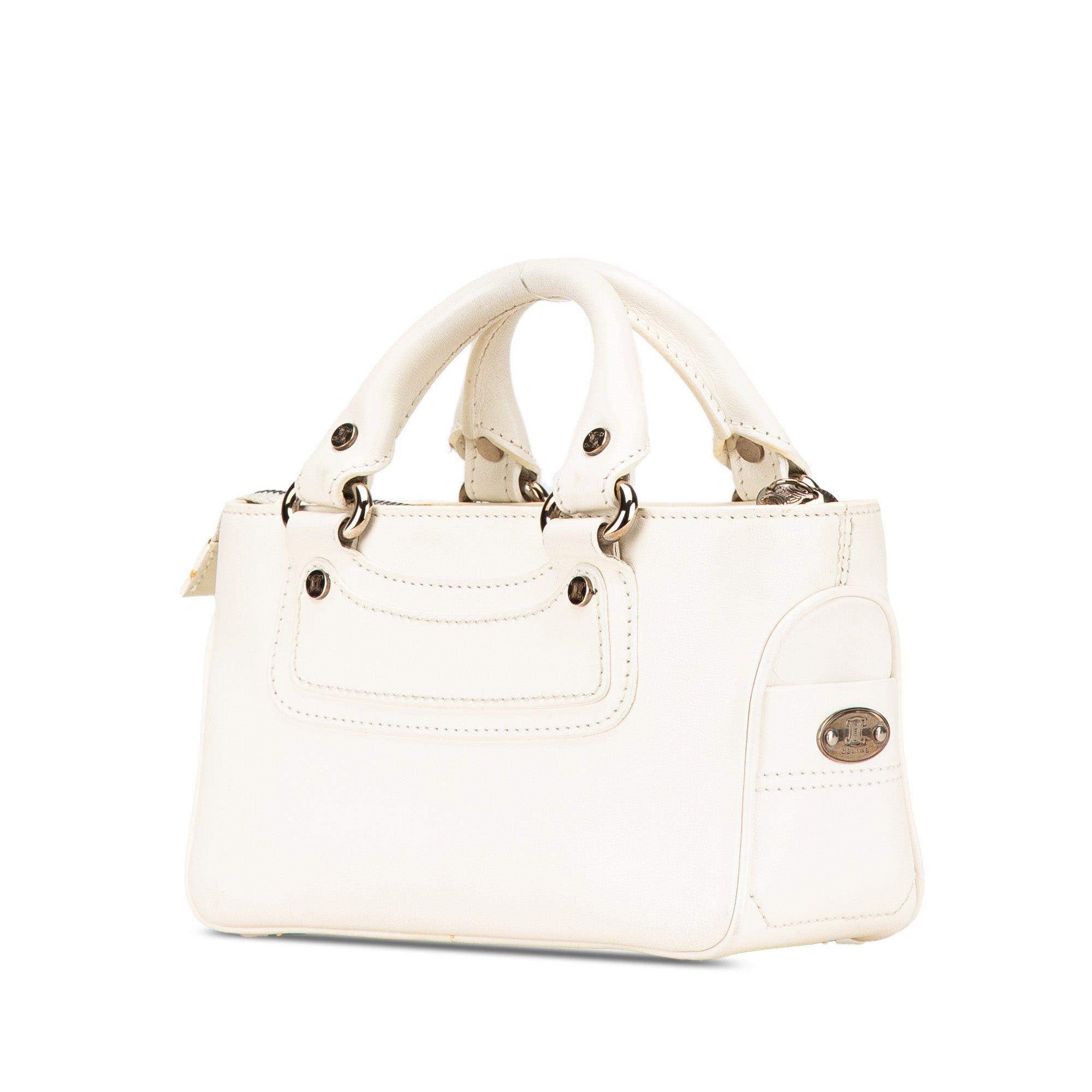 Celine Celine Mini Leather Boogie Handbag White Size ONE SIZE - 2 Thumbnail
