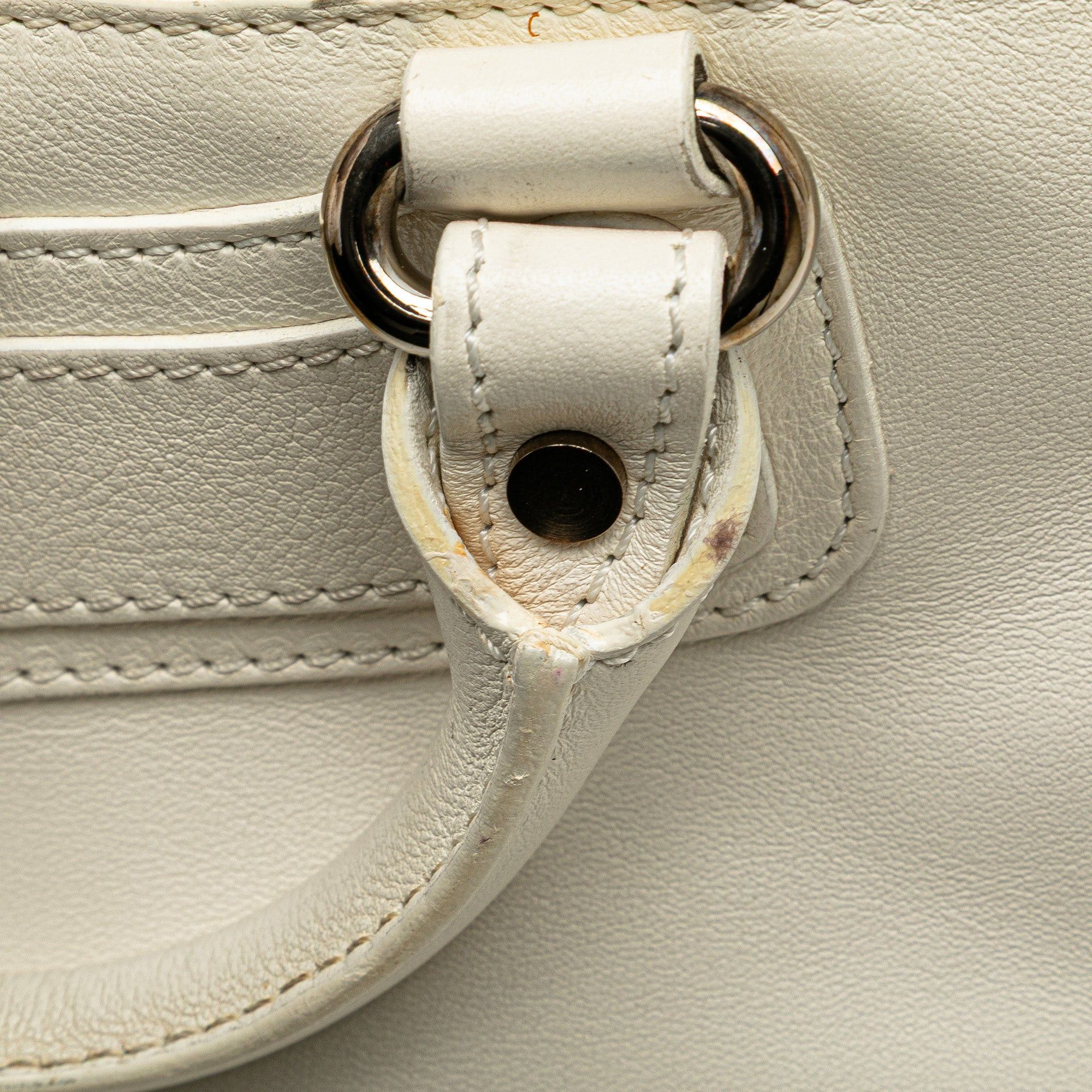 Celine Celine Mini Leather Boogie Handbag White Size ONE SIZE - 10 Thumbnail