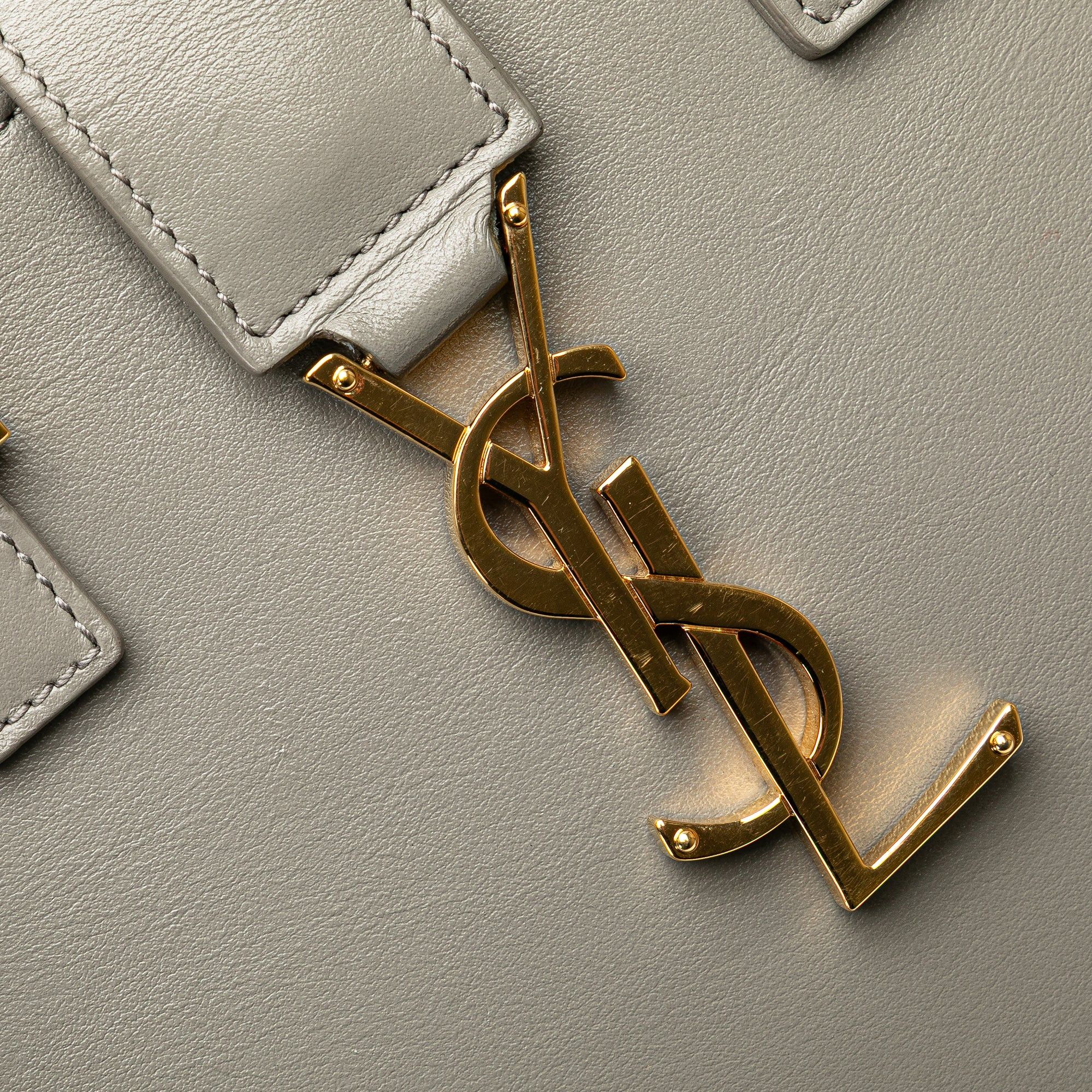 Saint Laurent Paris Saint Laurent Baby Leather Monogram Cabas Satchel Gray Size ONE SIZE - 8 Thumbnail