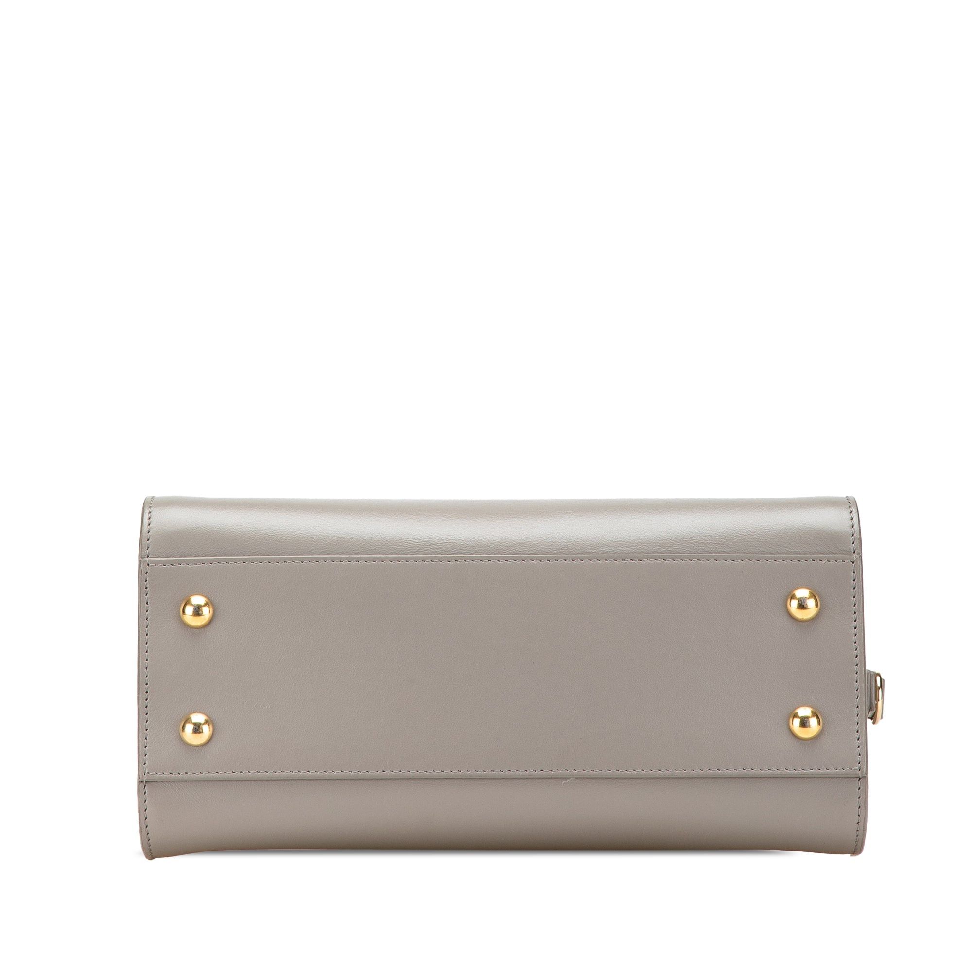 Saint Laurent Paris Saint Laurent Baby Leather Monogram Cabas Satchel Gray Size ONE SIZE - 3 Thumbnail
