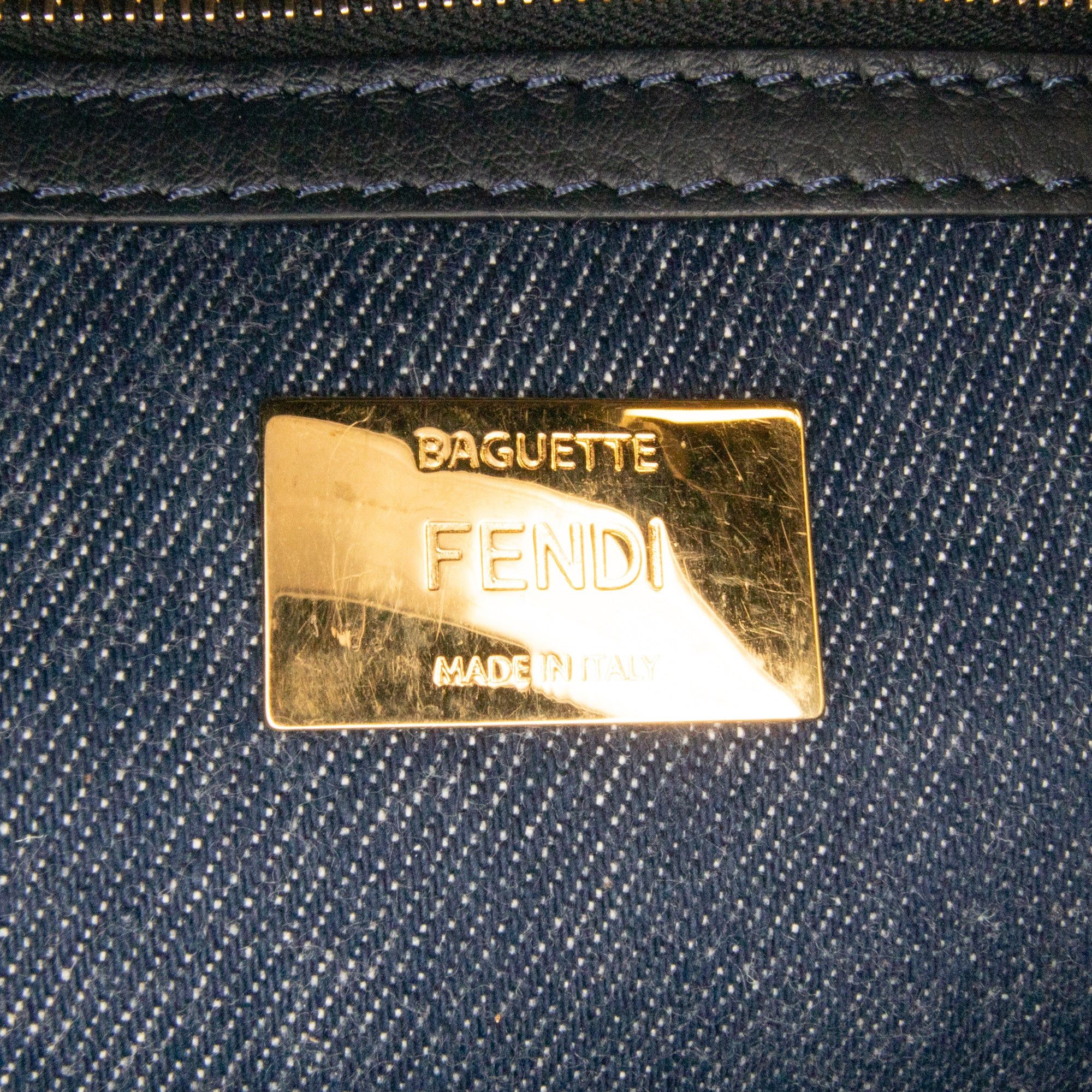 Fendi Fendi Large Denim Baguette Satchel Blue Size ONE SIZE - 6 Thumbnail
