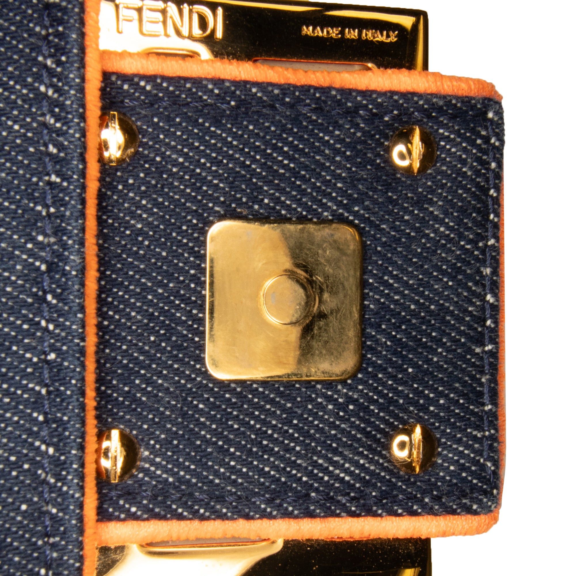 Fendi Fendi Large Denim Baguette Satchel Blue Size ONE SIZE - 9 Thumbnail