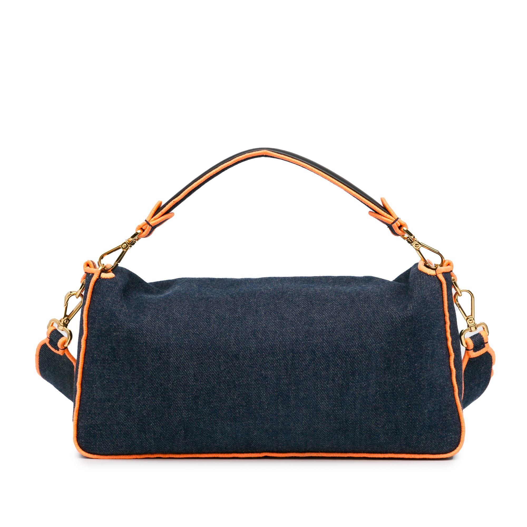 Fendi Fendi Large Denim Baguette Satchel Blue Size ONE SIZE - 3 Thumbnail
