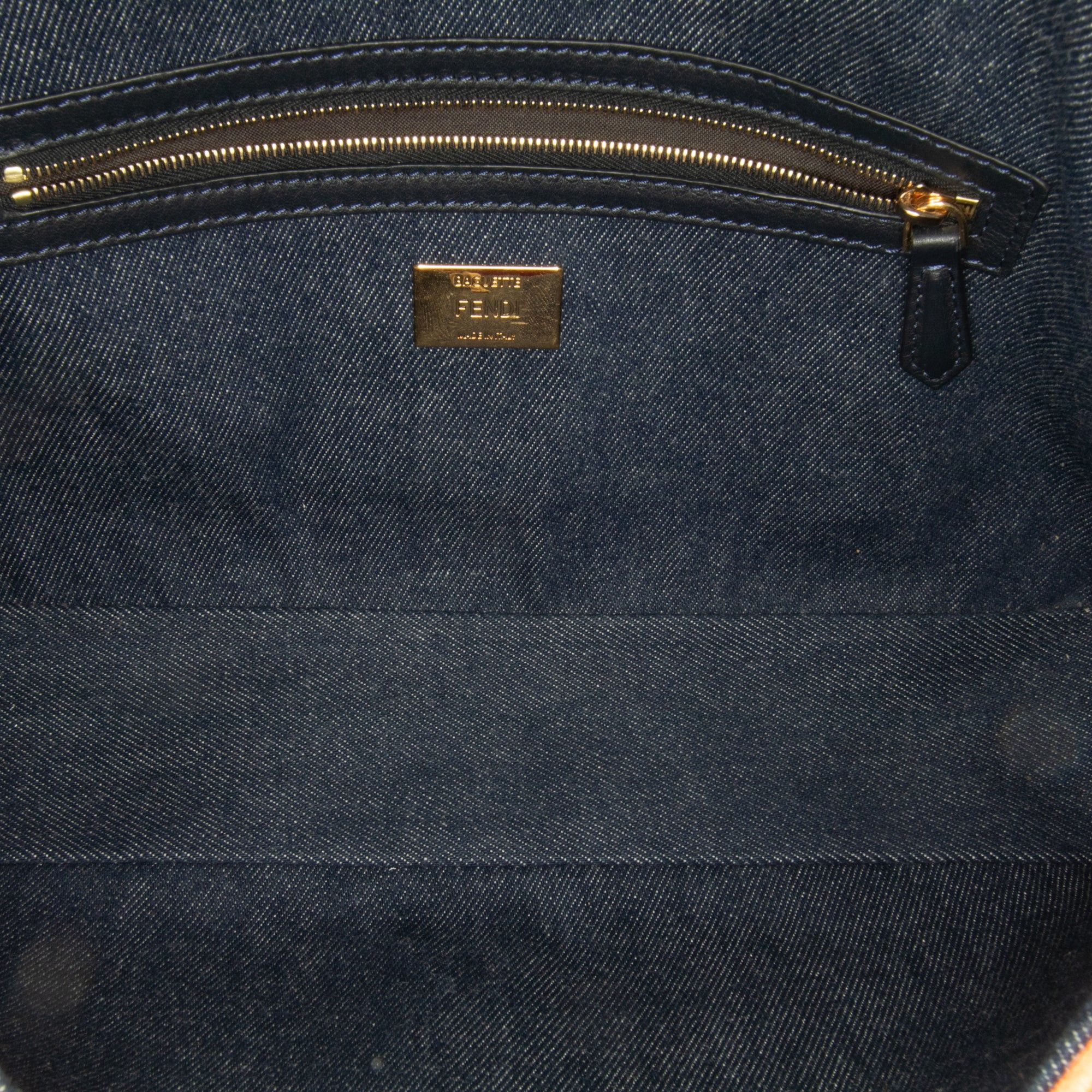 Fendi Fendi Large Denim Baguette Satchel Blue Size ONE SIZE - 5 Thumbnail