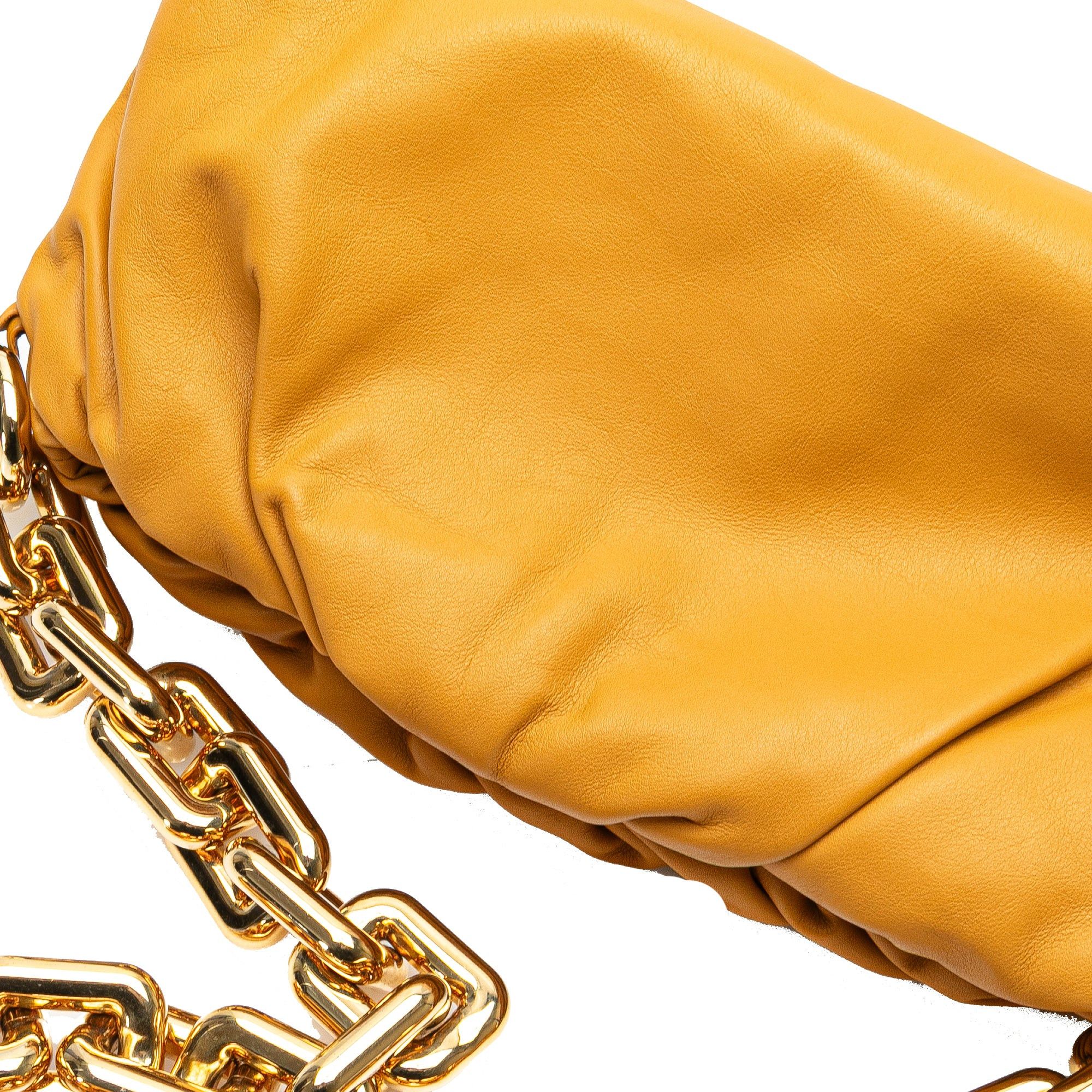 Bottega Veneta Bottega Veneta Lambskin Chain Pouch Yellow Size ONE SIZE - 8 Thumbnail