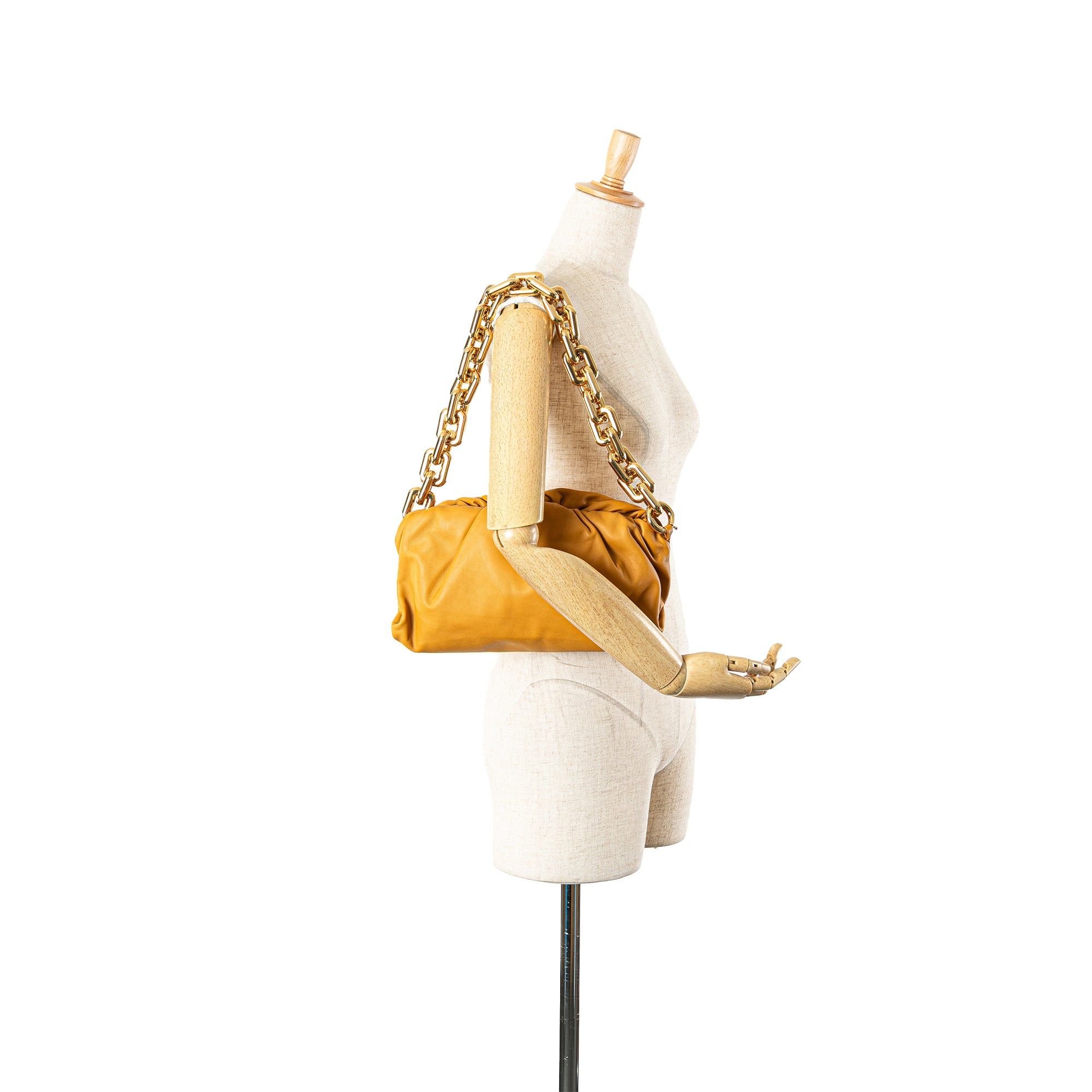 Bottega Veneta Bottega Veneta Lambskin Chain Pouch Yellow Size ONE SIZE - 9 Thumbnail