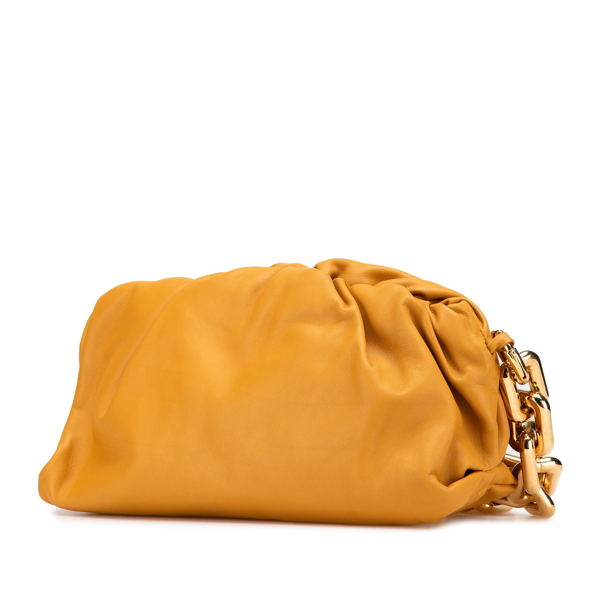 Bottega Veneta Bottega Veneta Lambskin Chain Pouch Yellow Size ONE SIZE - 2 Thumbnail