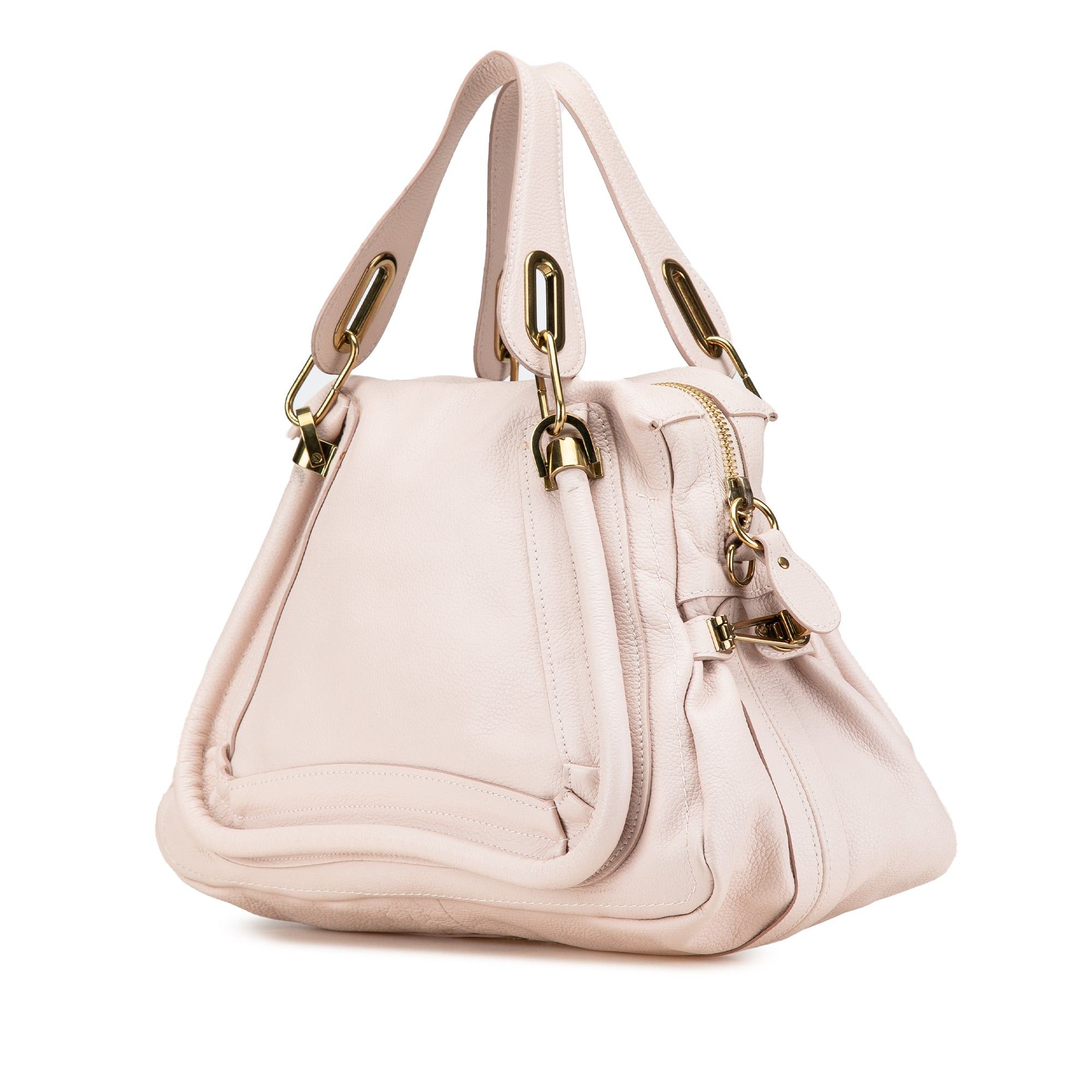 Chloe Chloé Medium Leather Paraty Satchel Pink Size ONE SIZE - 2 Thumbnail