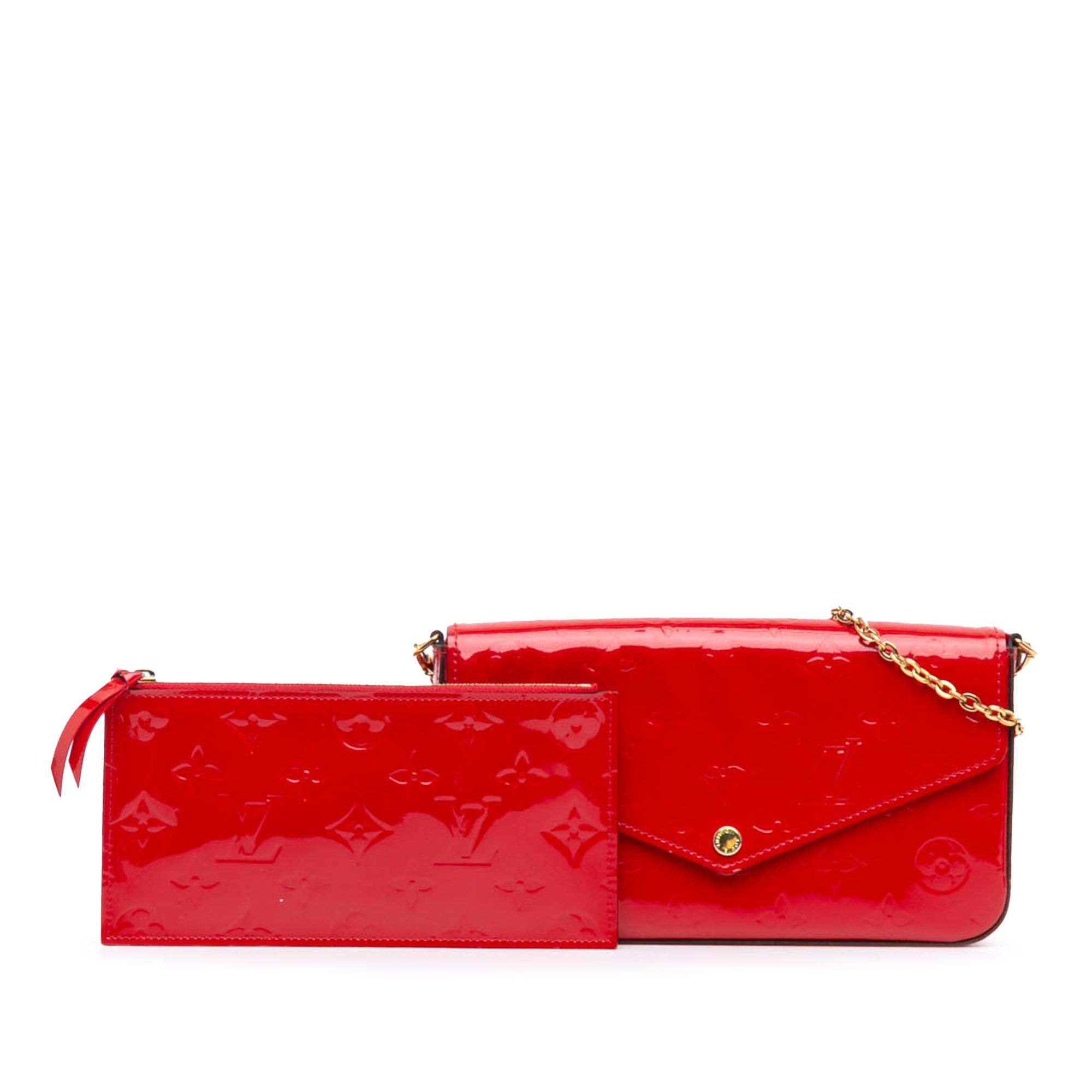 Louis Vuitton Louis Vuitton Monogram Vernis Pochette Felicie Red Size ONE SIZE - 8 Thumbnail