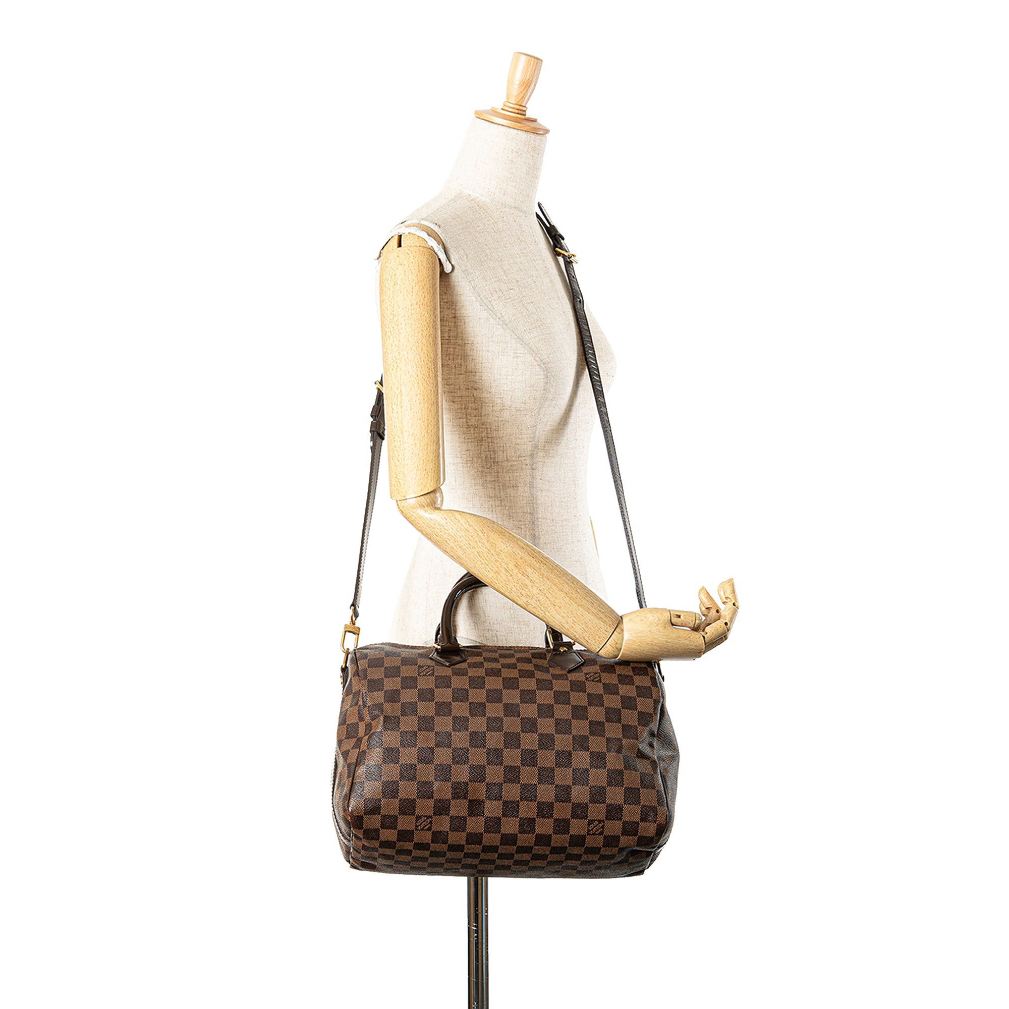 Louis Vuitton Louis Vuitton Damier Ebene Speedy Bandouliere 30 Brown Size ONE SIZE - 10 Thumbnail