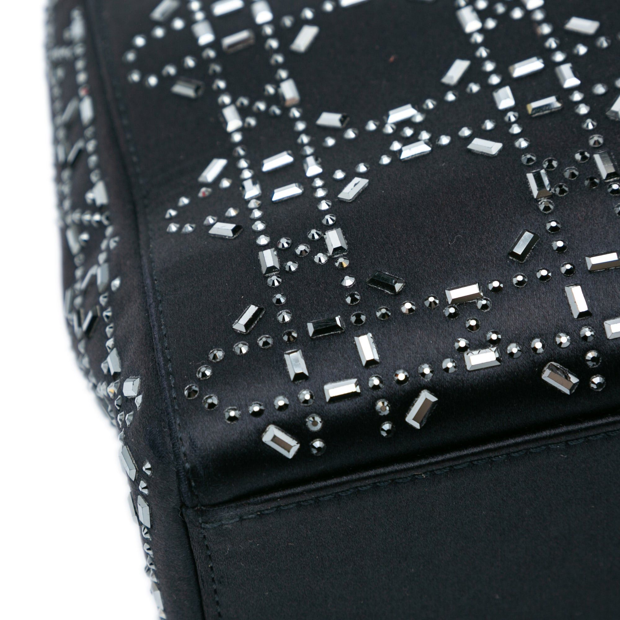 Dior Dior Mini Satin Cannage Strass Crystal Embellished Lady Dior Black Size ONE SIZE - 7 Thumbnail