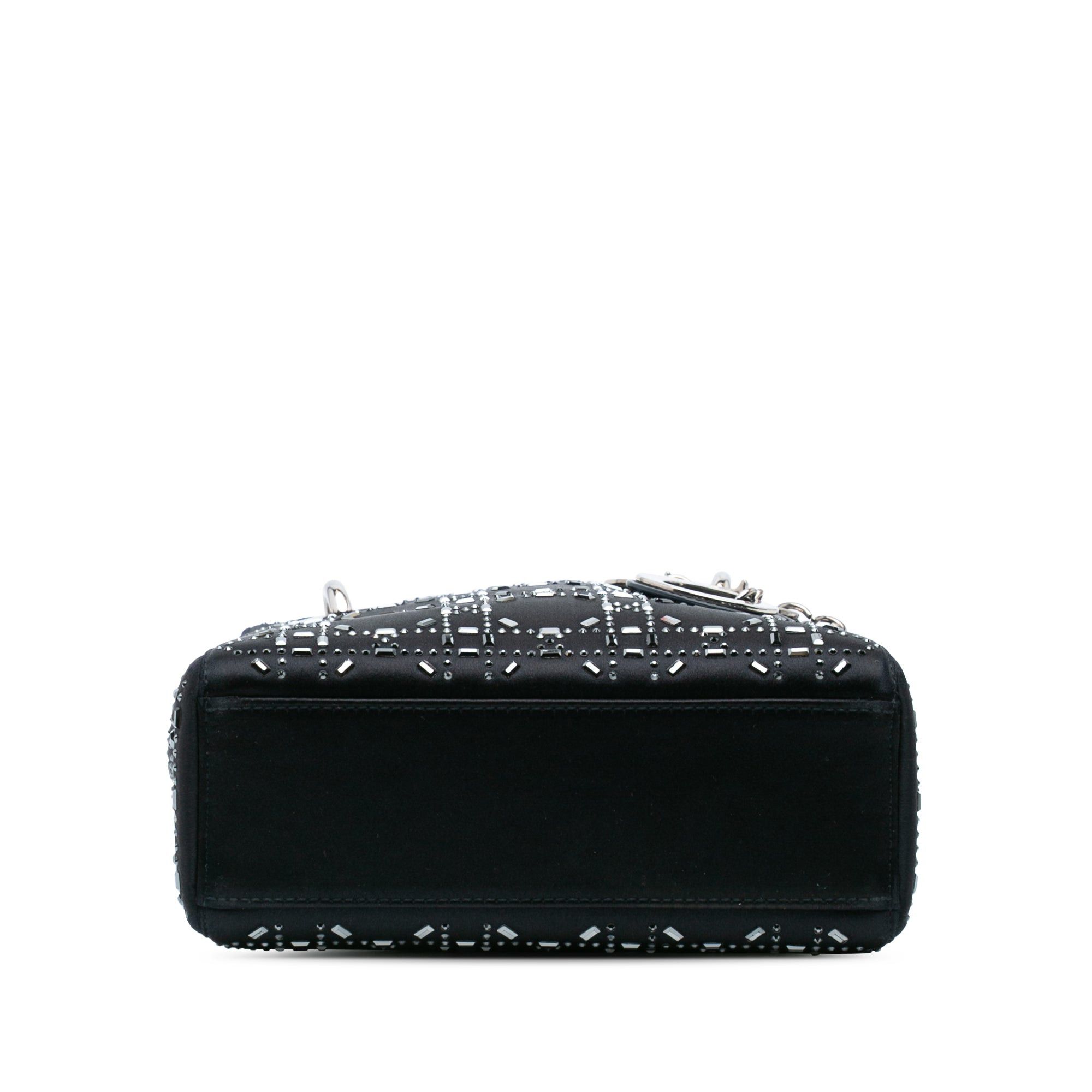 Dior Dior Mini Satin Cannage Strass Crystal Embellished Lady Dior Black Size ONE SIZE - 3 Thumbnail
