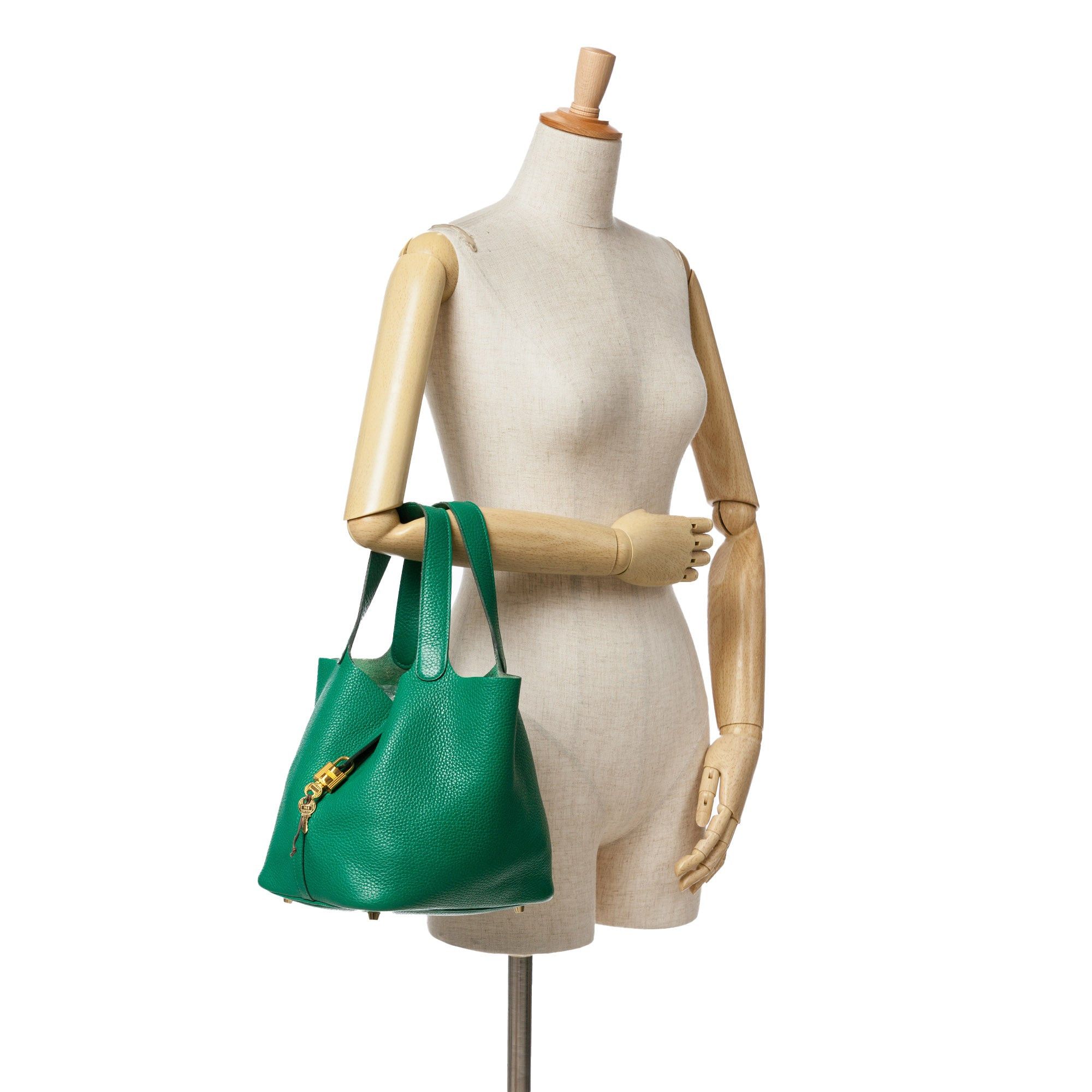 Hermes Hermès Clemence Picotin Lock 22 Green Size ONE SIZE - 9 Thumbnail