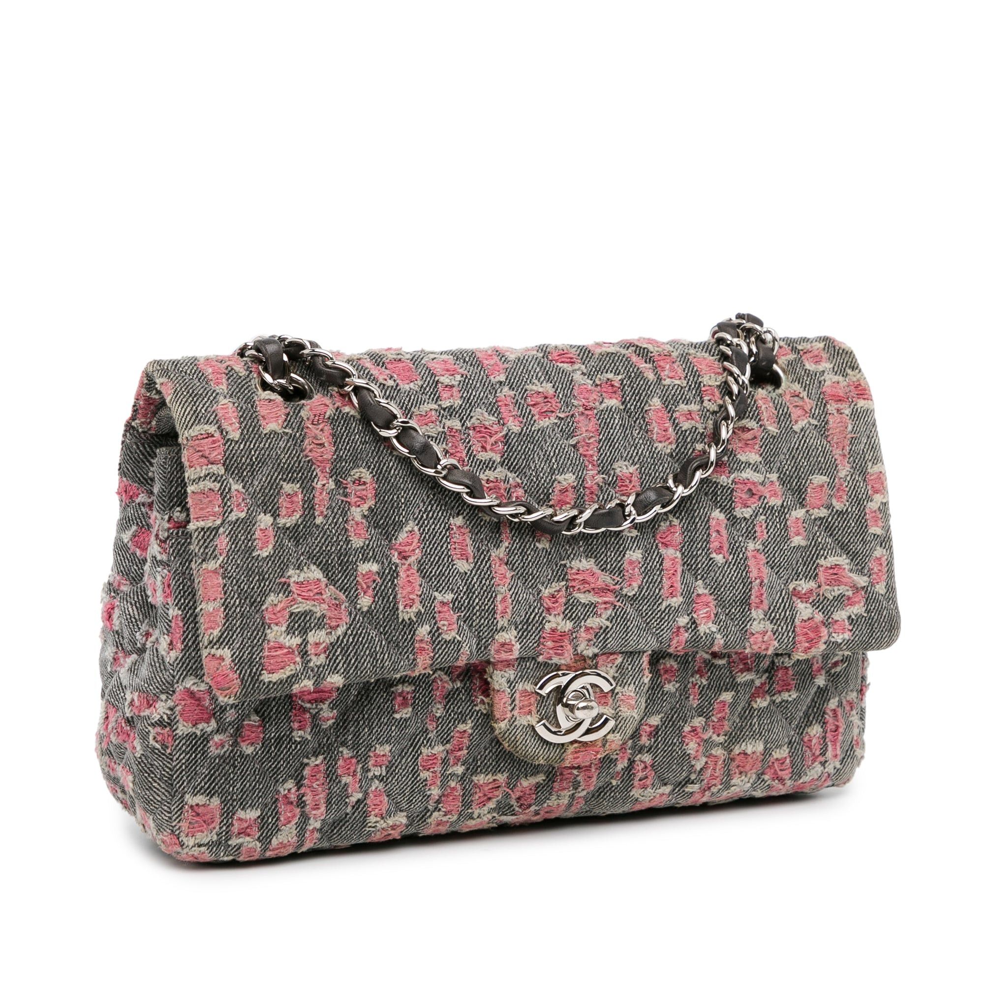 Chanel Chanel Medium Classic Distressed Denim Double Flap Gray Size ONE SIZE - 2 Thumbnail