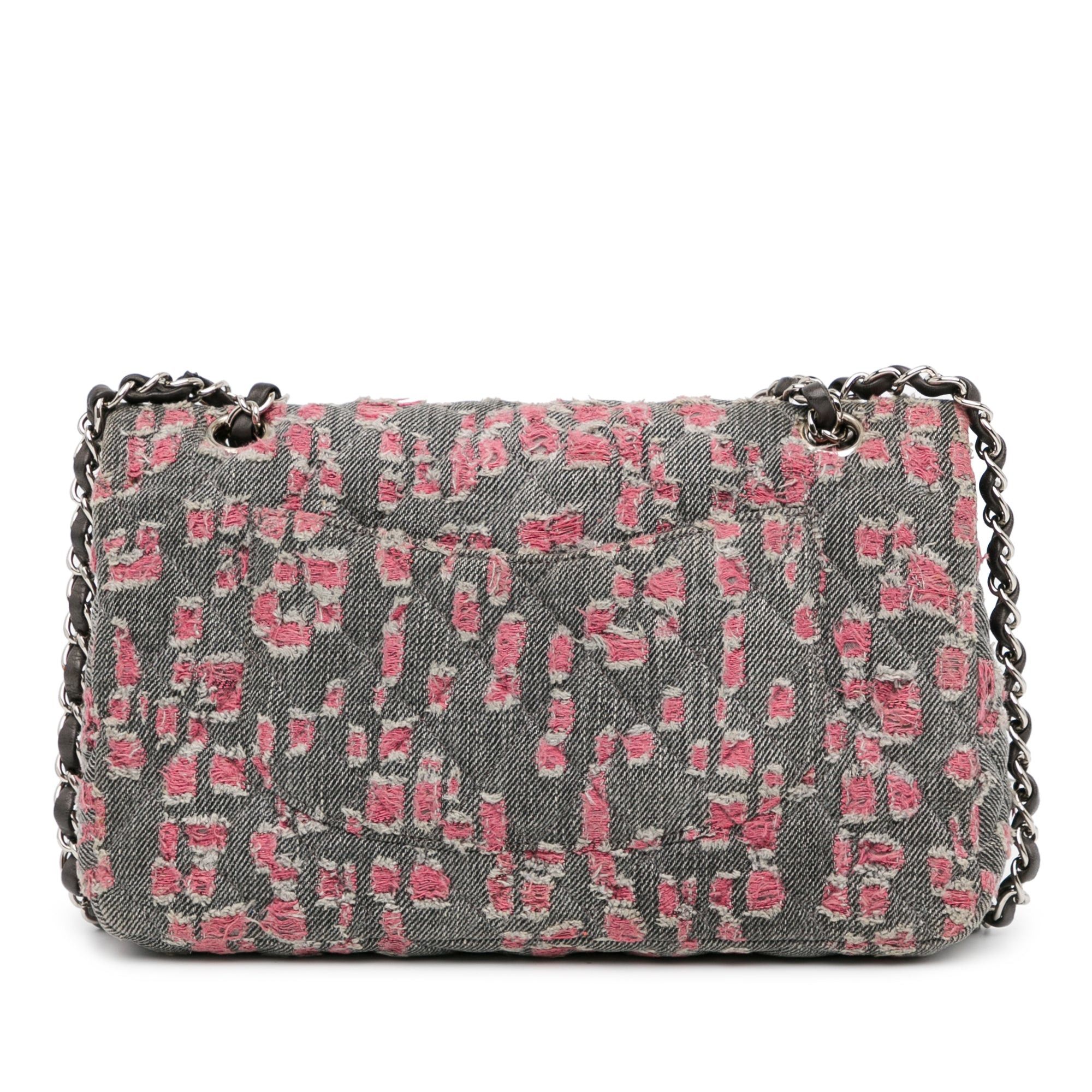 Chanel Chanel Medium Classic Distressed Denim Double Flap Gray Size ONE SIZE - 3 Thumbnail