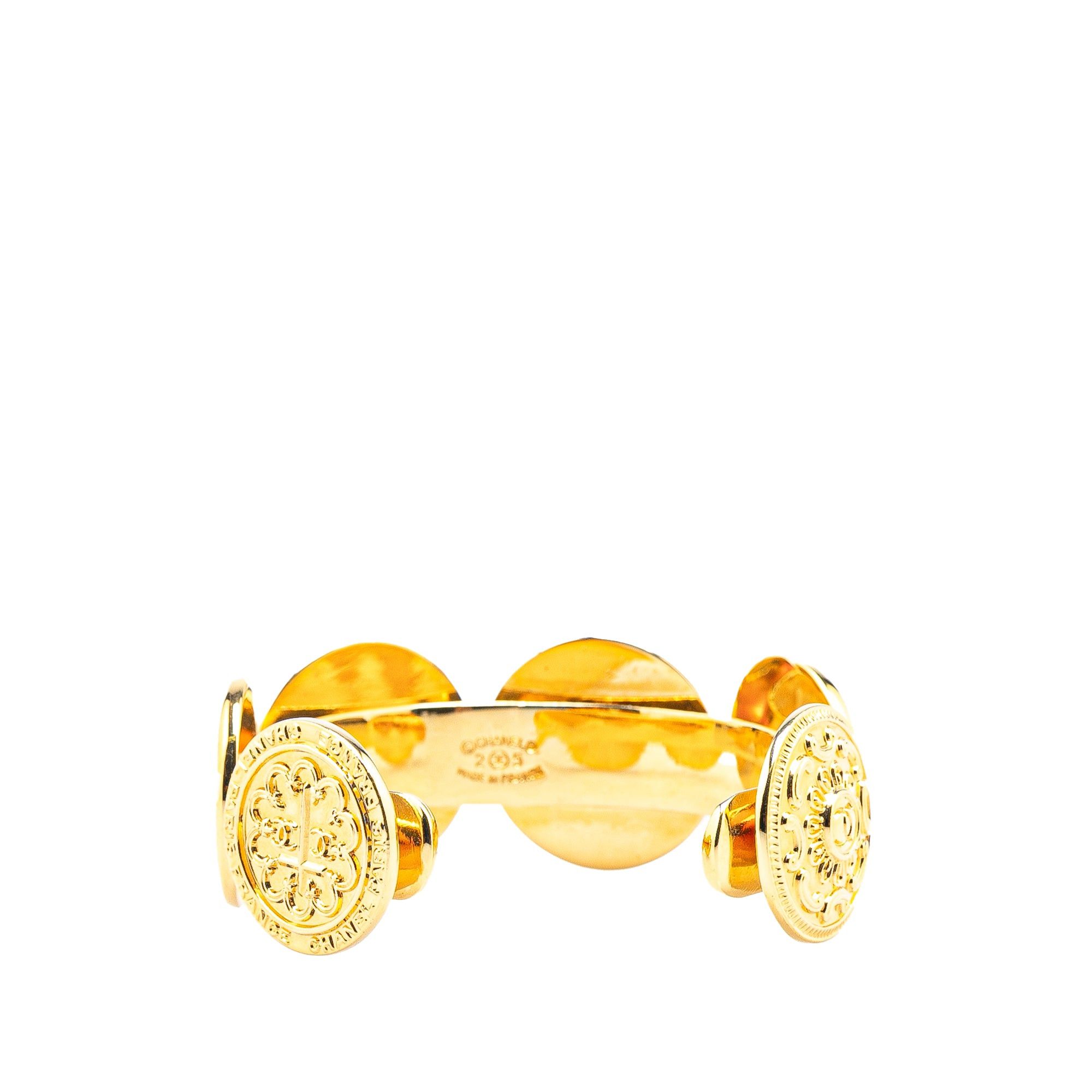 Chanel Chanel Gold Plated Coin Cuff Bracelet Gold Size ONE SIZE - 3 Thumbnail