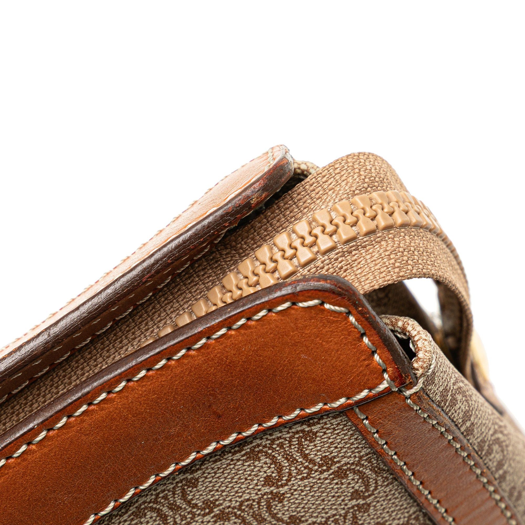 Celine Celine Macadam Coated Canvas Clutch Brown Size ONE SIZE - 9 Thumbnail