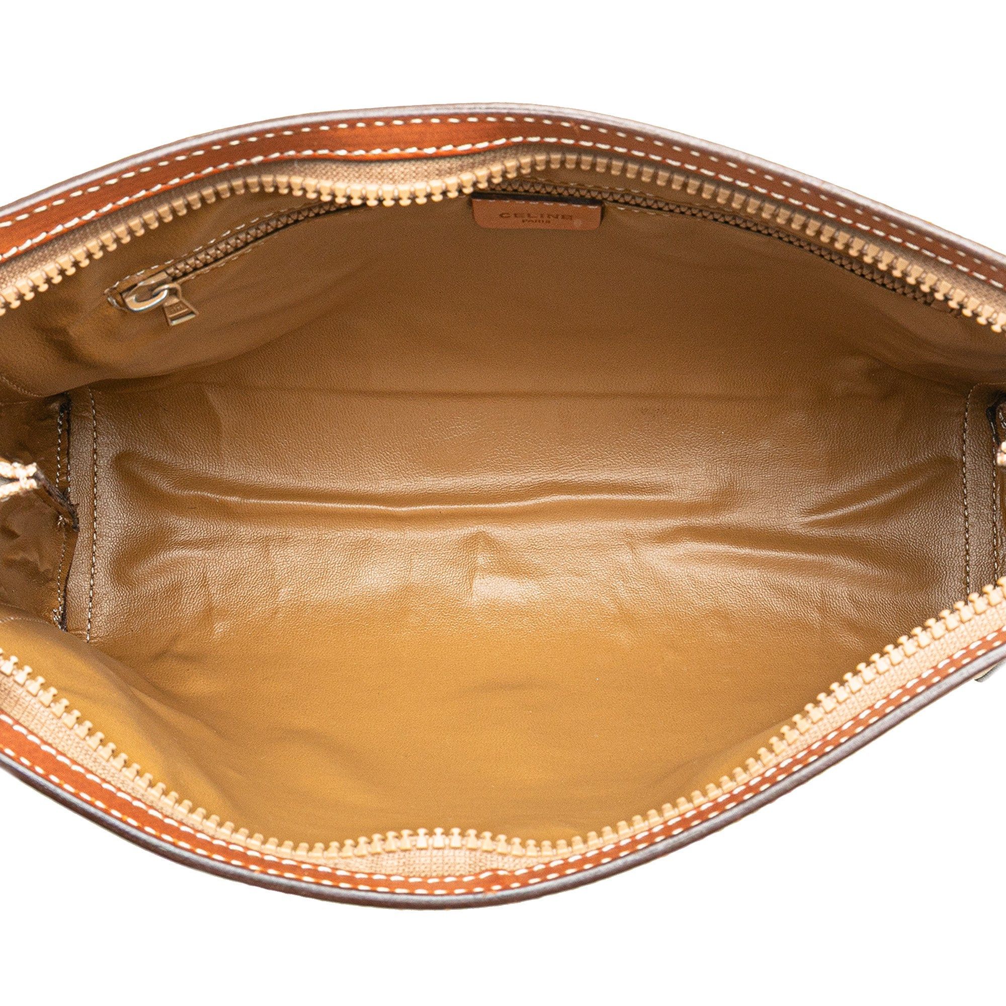 Celine Celine Macadam Coated Canvas Clutch Brown Size ONE SIZE - 4 Thumbnail