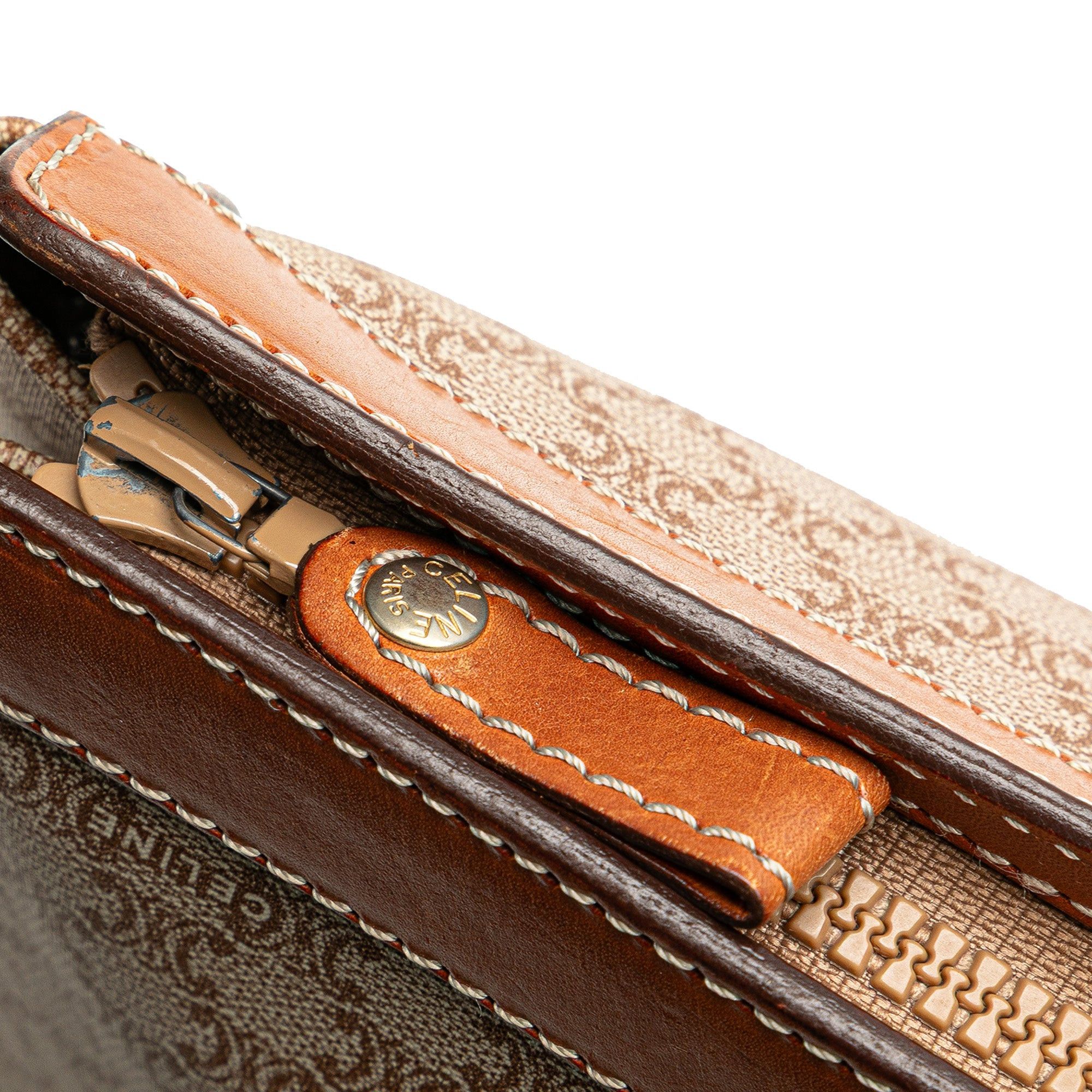Celine Celine Macadam Coated Canvas Clutch Brown Size ONE SIZE - 10 Thumbnail