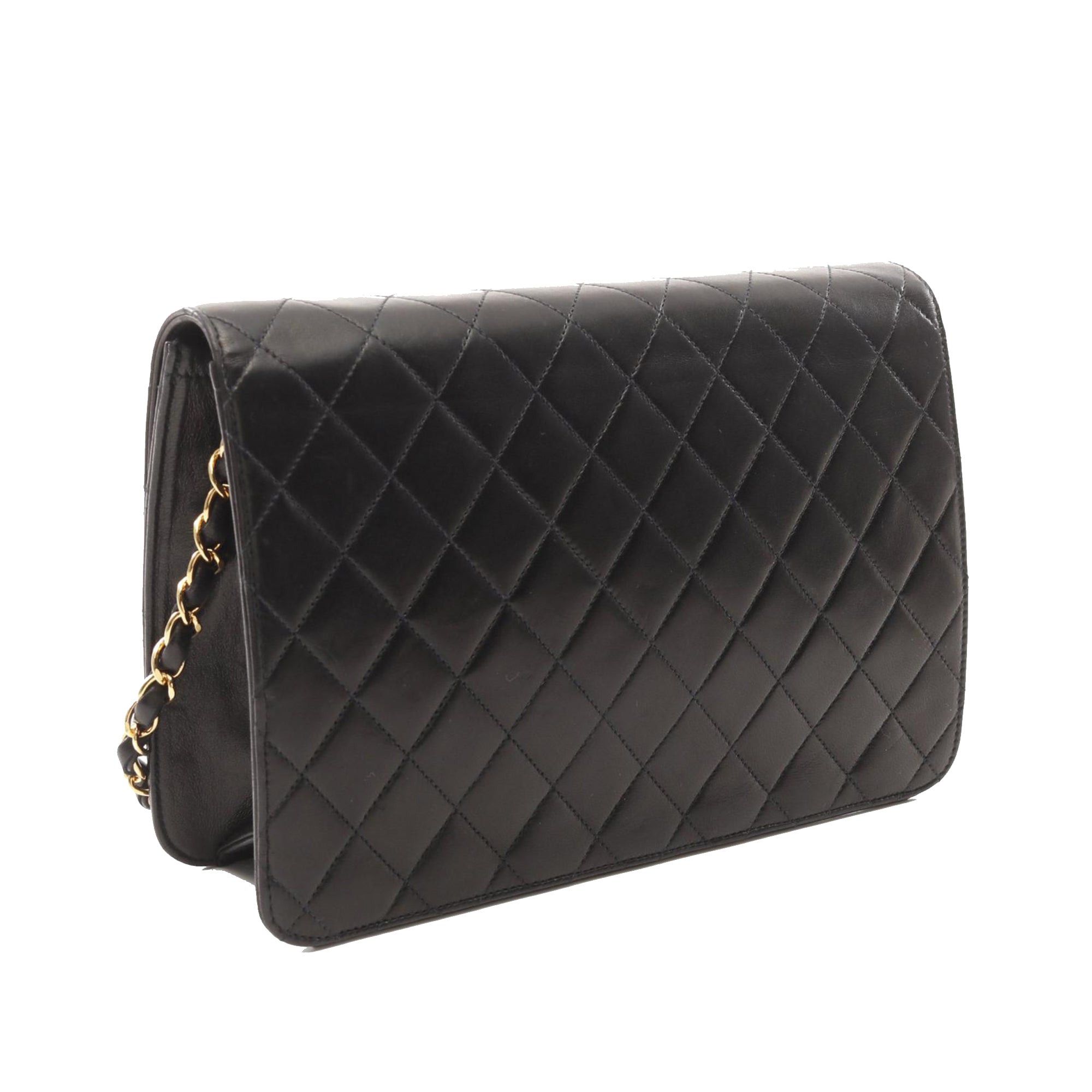 Chanel Chanel CC Quilted Lambskin Single Flap Black Size ONE SIZE - 2 Thumbnail