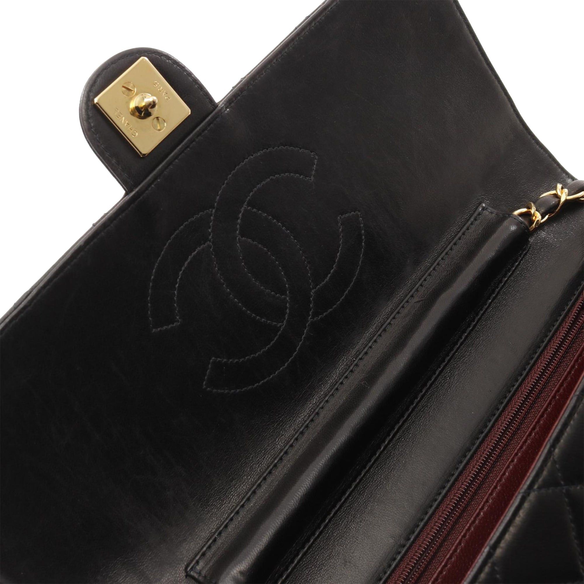 Chanel Chanel CC Quilted Lambskin Single Flap Black Size ONE SIZE - 8 Thumbnail