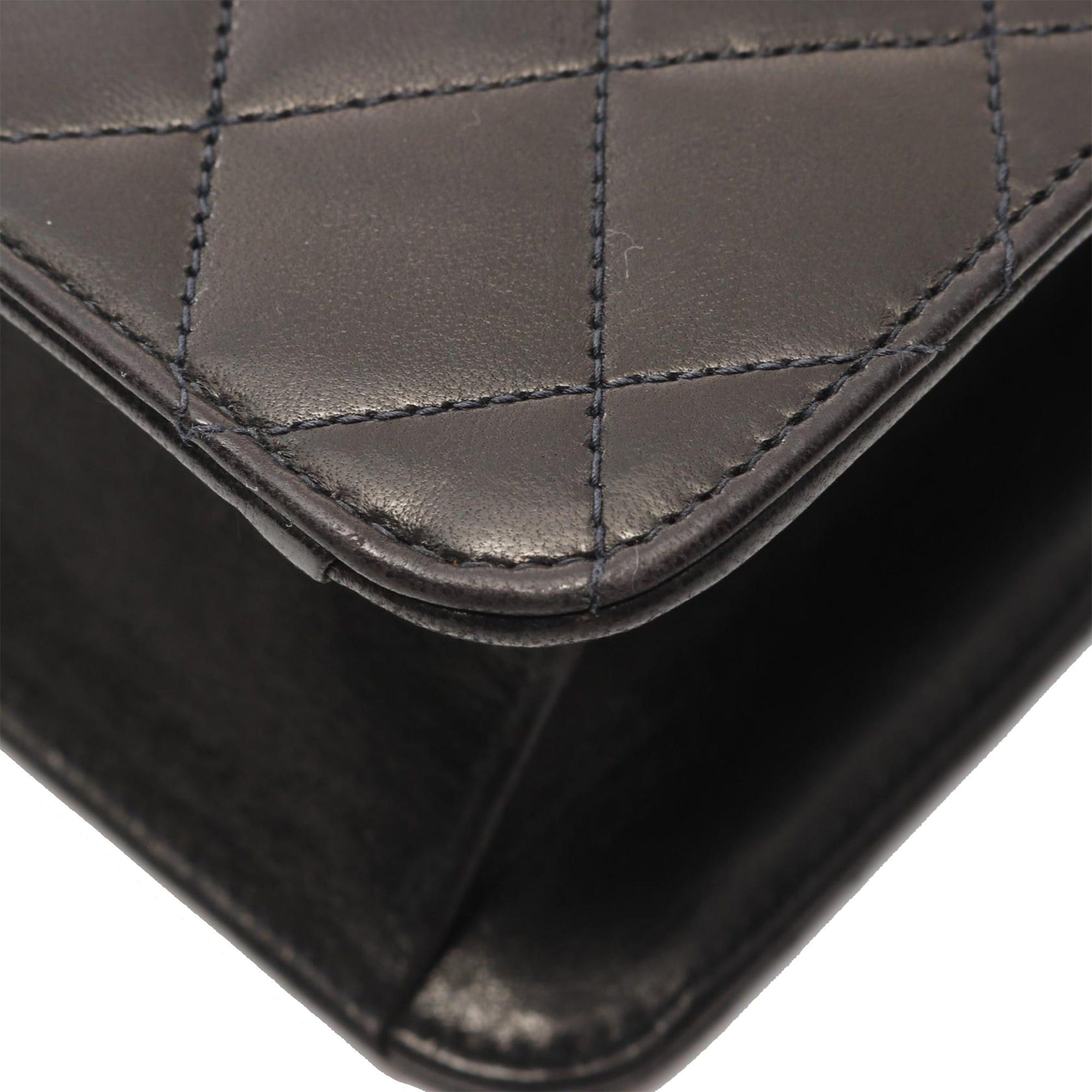 Chanel Chanel CC Quilted Lambskin Single Flap Black Size ONE SIZE - 10 Thumbnail