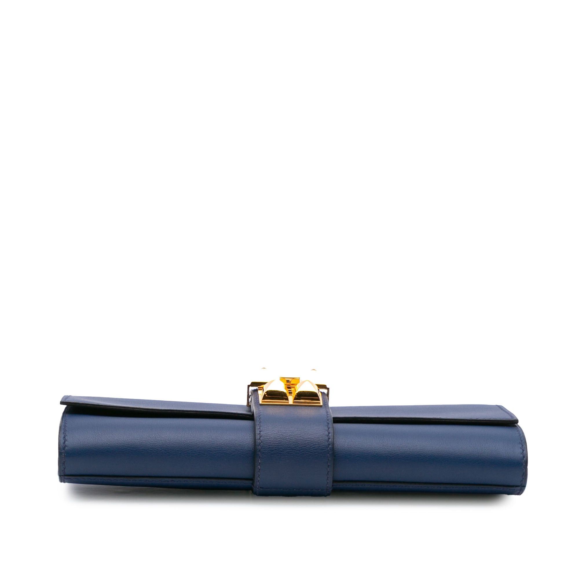 Hermes Hermès Chevre Mysore Medor Clutch 23 Blue Size ONE SIZE - 3 Thumbnail