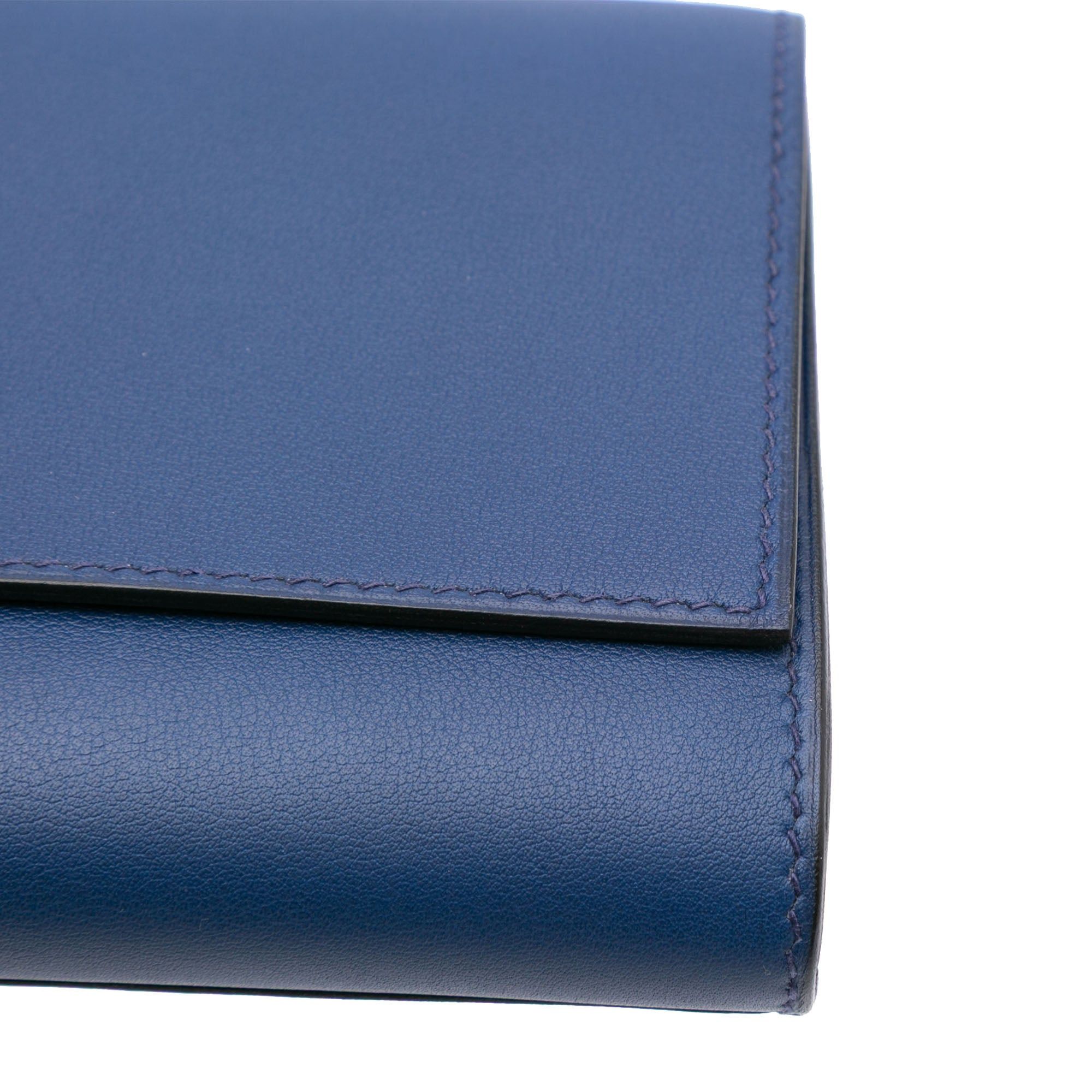 Hermes Hermès Chevre Mysore Medor Clutch 23 Blue Size ONE SIZE - 8 Thumbnail