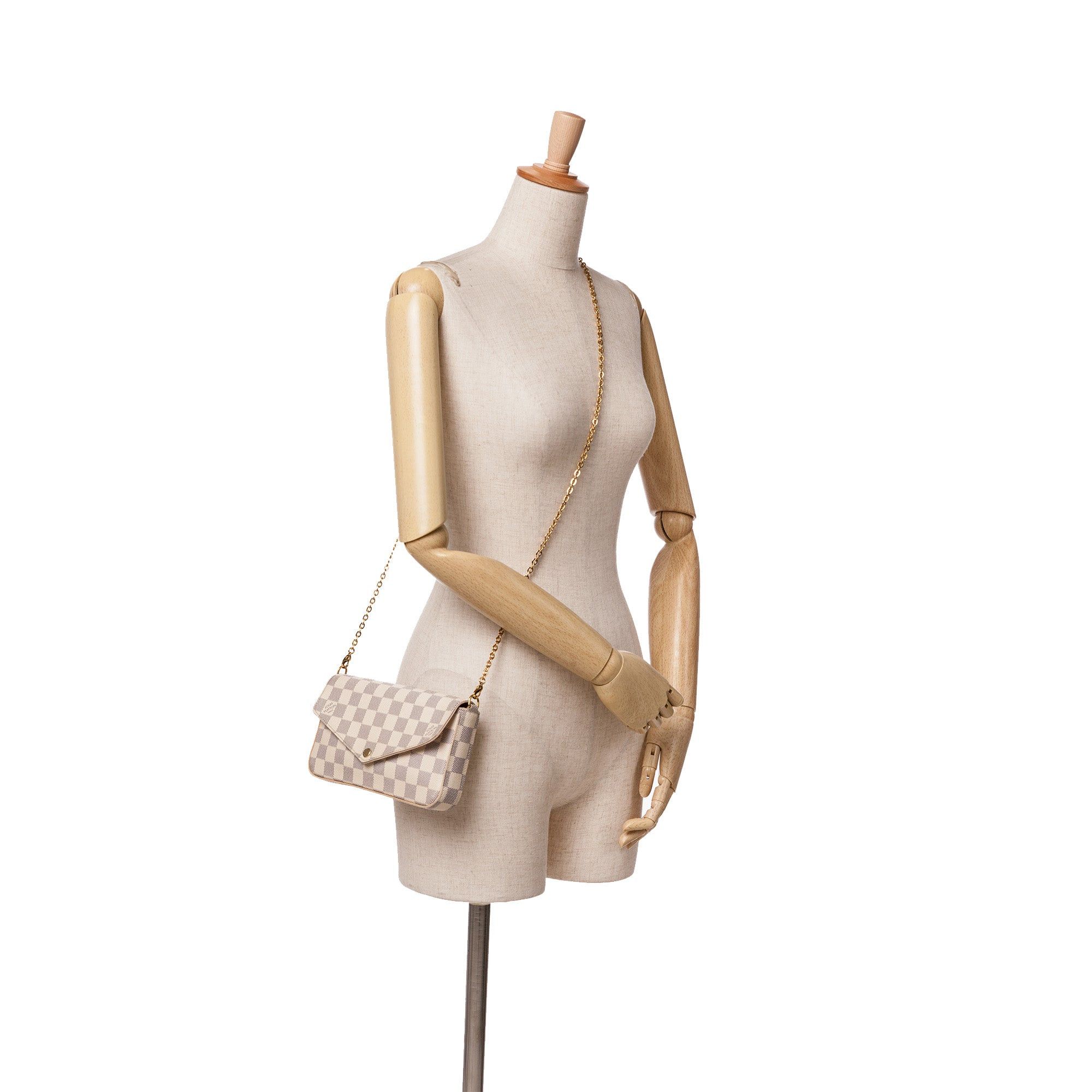 Louis Vuitton Louis Vuitton Damier Azur Felicie Pochette White Size ONE SIZE - 10 Thumbnail