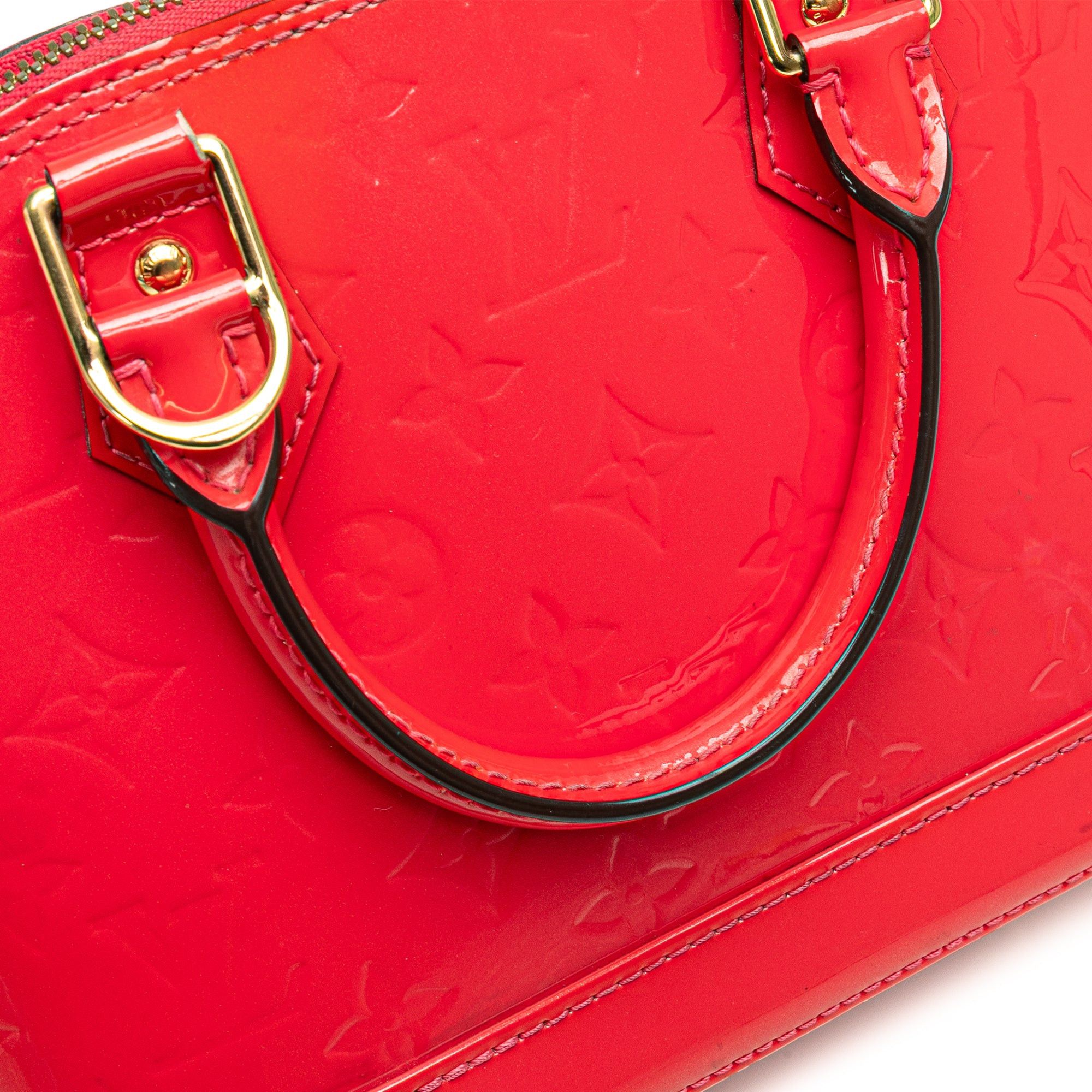 Louis Vuitton Louis Vuitton Monogram Vernis Alma BB Red Size ONE SIZE - 12 Thumbnail