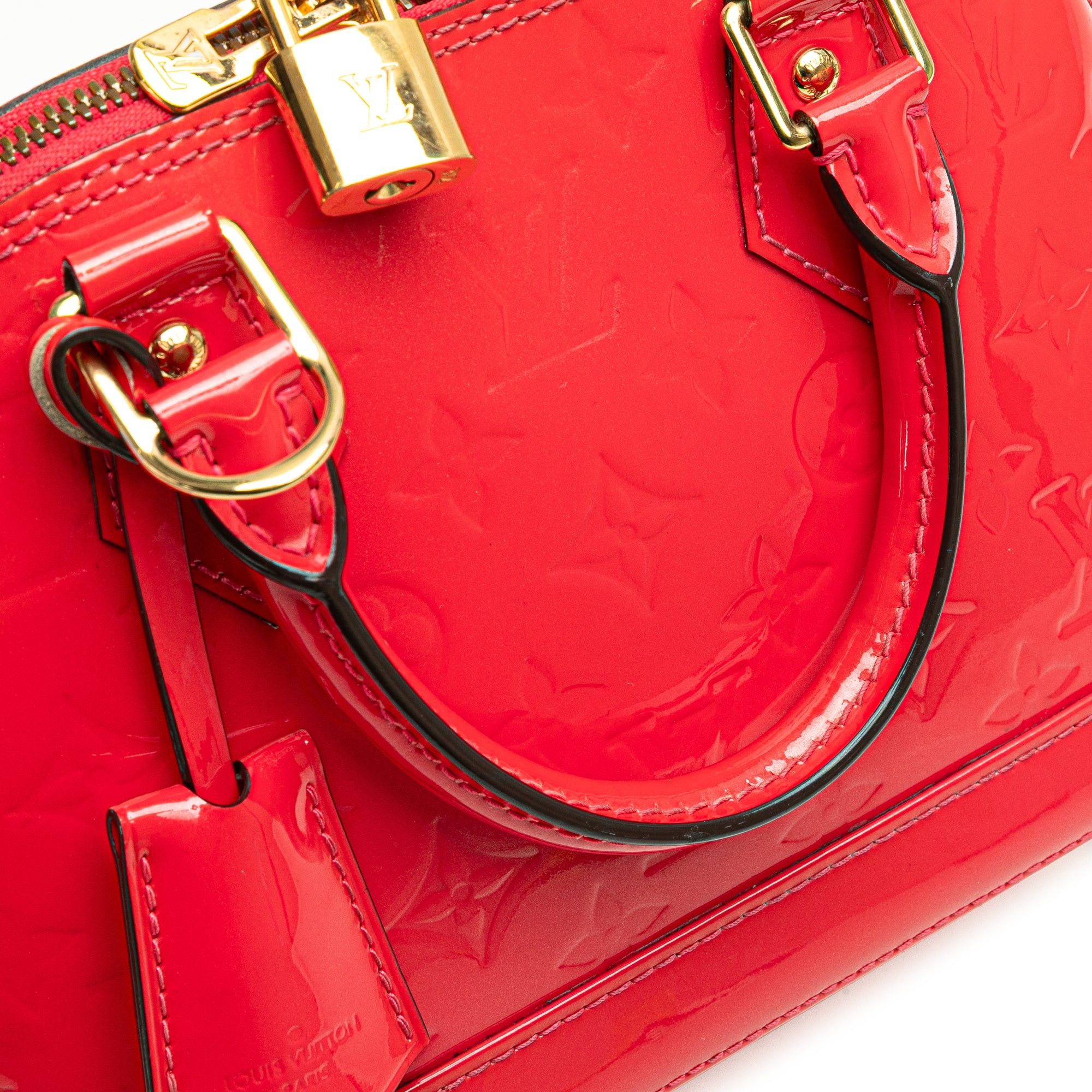 Louis Vuitton Louis Vuitton Monogram Vernis Alma BB Red Size ONE SIZE - 11 Thumbnail