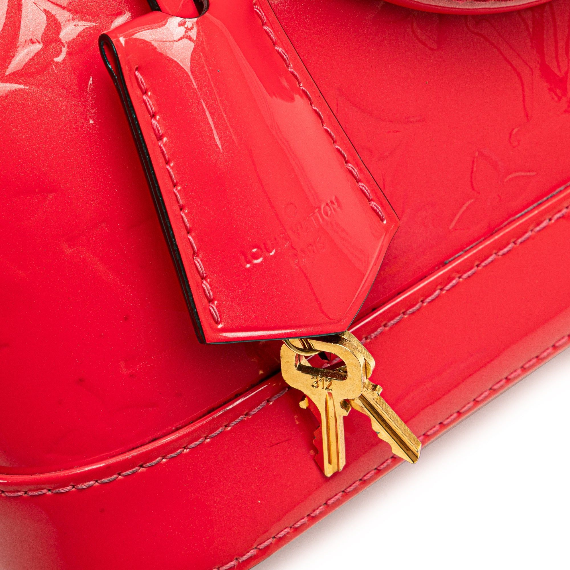 Louis Vuitton Louis Vuitton Monogram Vernis Alma BB Red Size ONE SIZE - 8 Thumbnail