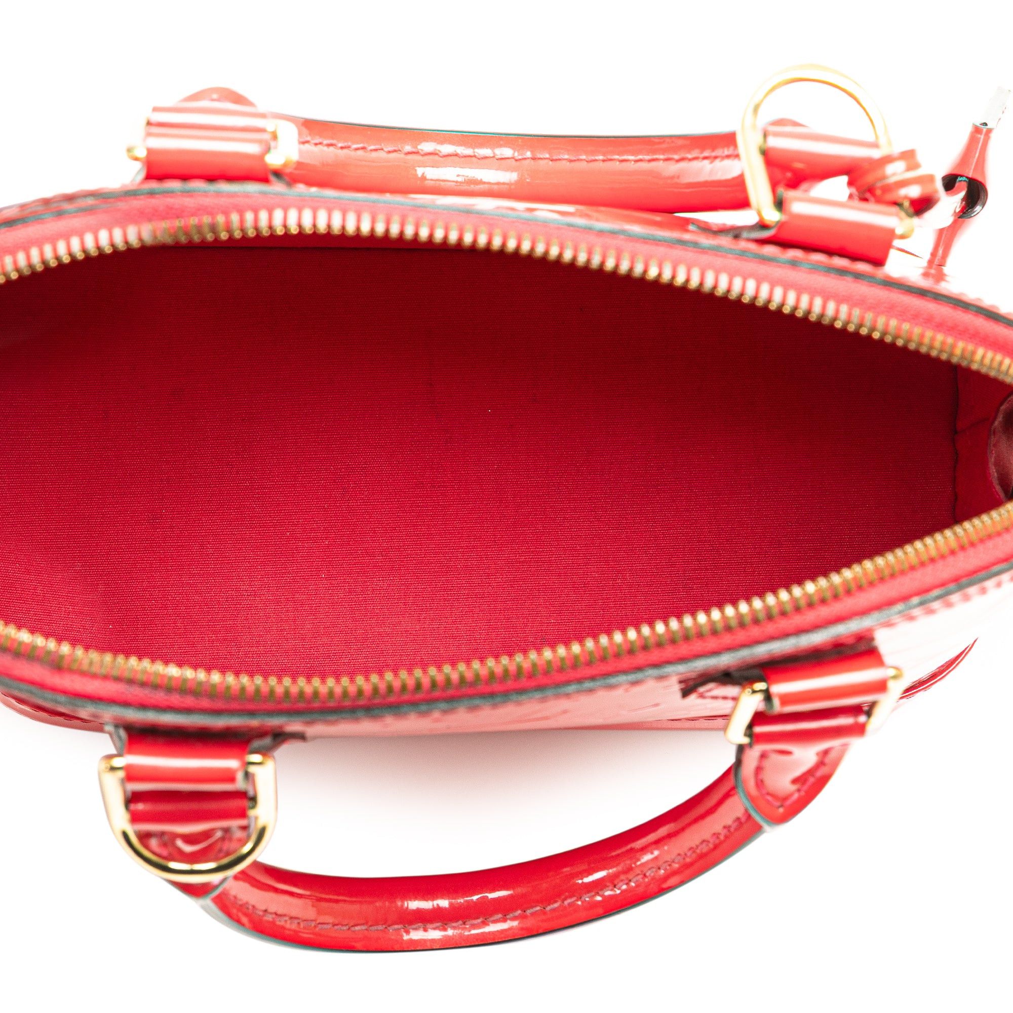 Louis Vuitton Louis Vuitton Monogram Vernis Alma BB Red Size ONE SIZE - 4 Thumbnail