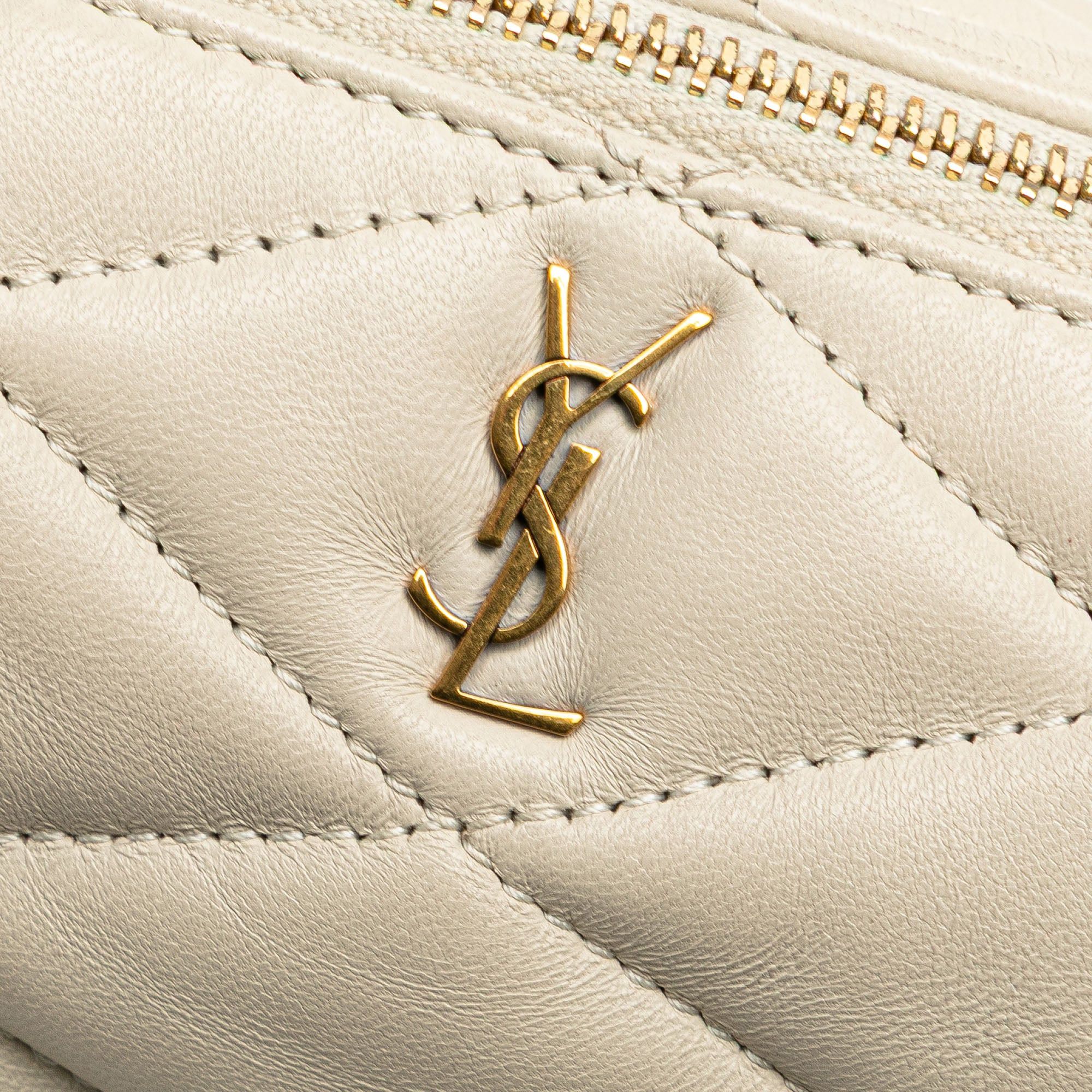 Saint Laurent Paris Saint Laurent Mini Quilted Lambskin Sade Tube Bag White Size ONE SIZE - 8 Thumbnail