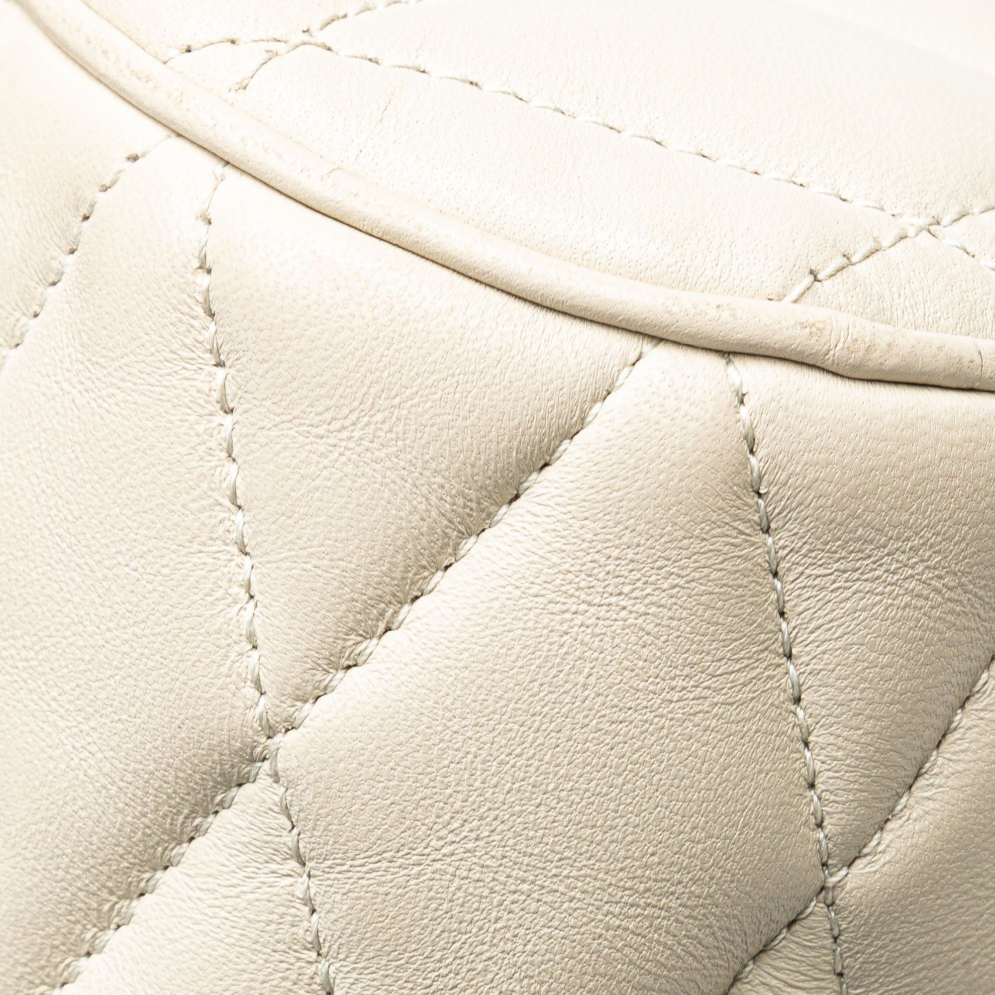 Saint Laurent Paris Saint Laurent Mini Quilted Lambskin Sade Tube Bag White Size ONE SIZE - 9 Thumbnail
